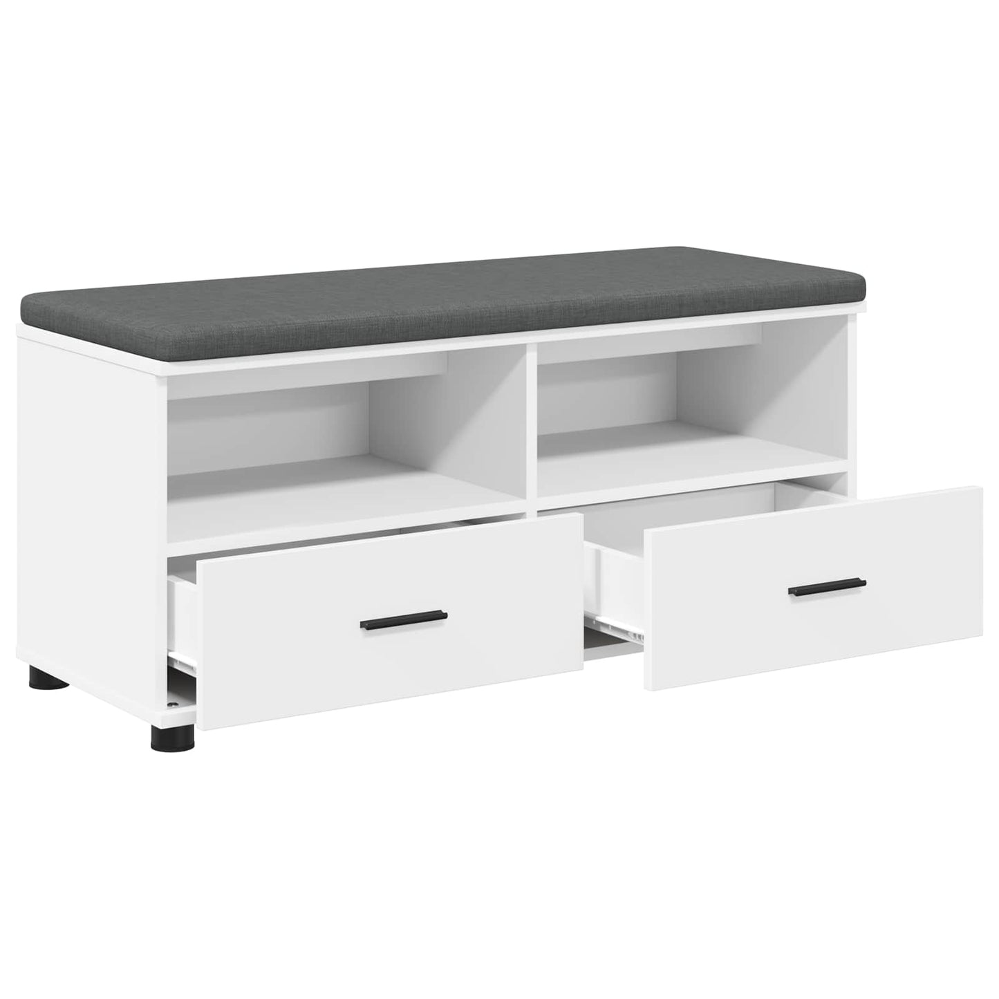 Gangbenk Hvit 100 x 38 x 46 cm Konstruert treverk og stoff