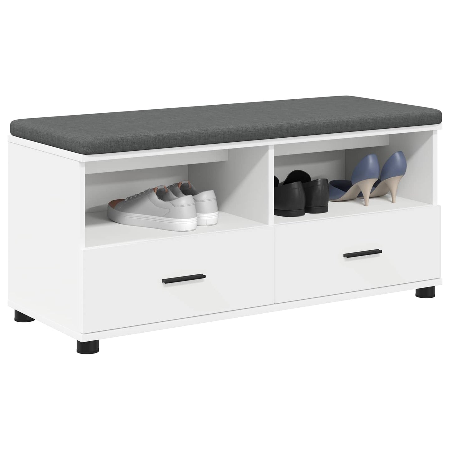 Gangbenk Hvit 100 x 38 x 46 cm Konstruert treverk og stoff