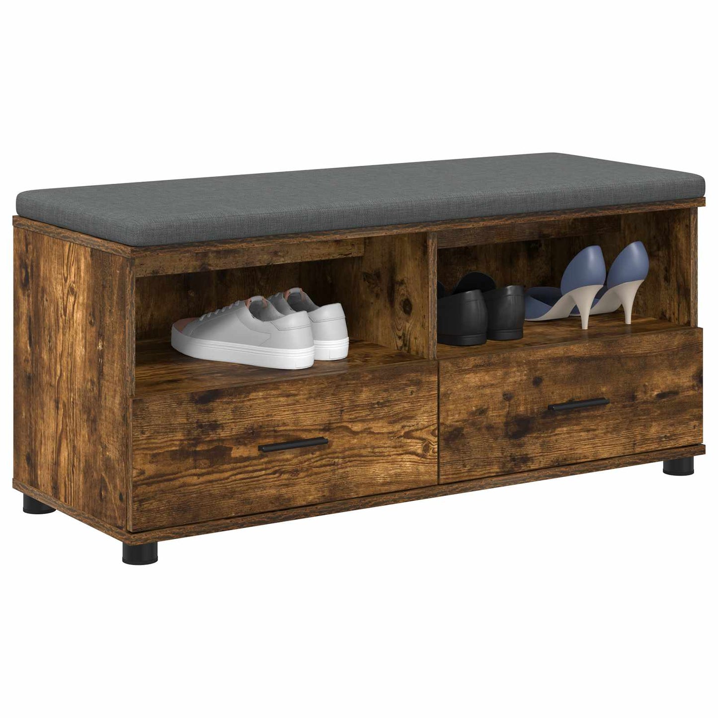 Gangbenk Røkt Eik 100 x 38 x 46 cm Konstruert treverk og stoff