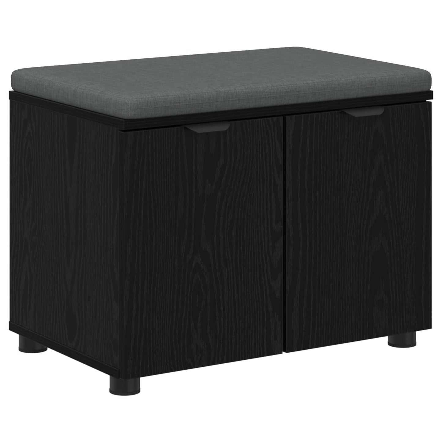 Gangbenk Svart Eik 60 x 38 x 46 cm Konstruert treverk og stoff