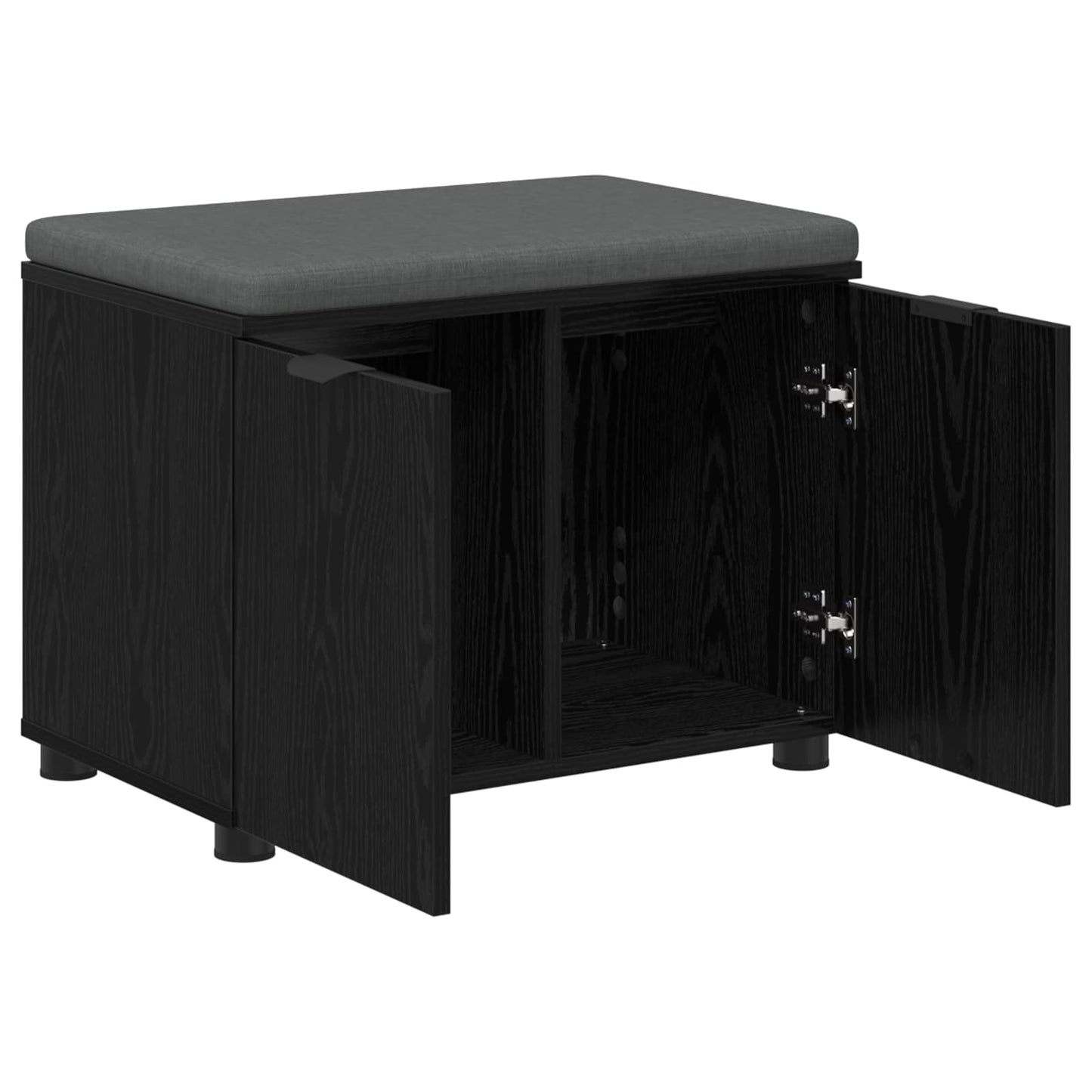 Gangbenk Svart Eik 60 x 38 x 46 cm Konstruert treverk og stoff