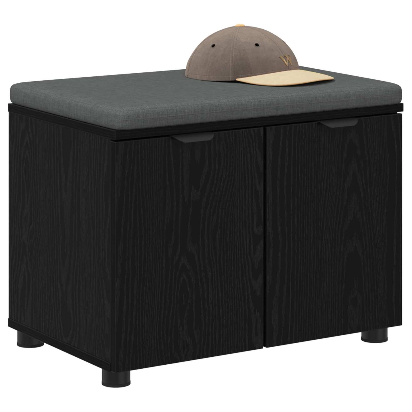 Gangbenk Svart Eik 60 x 38 x 46 cm Konstruert treverk og stoff