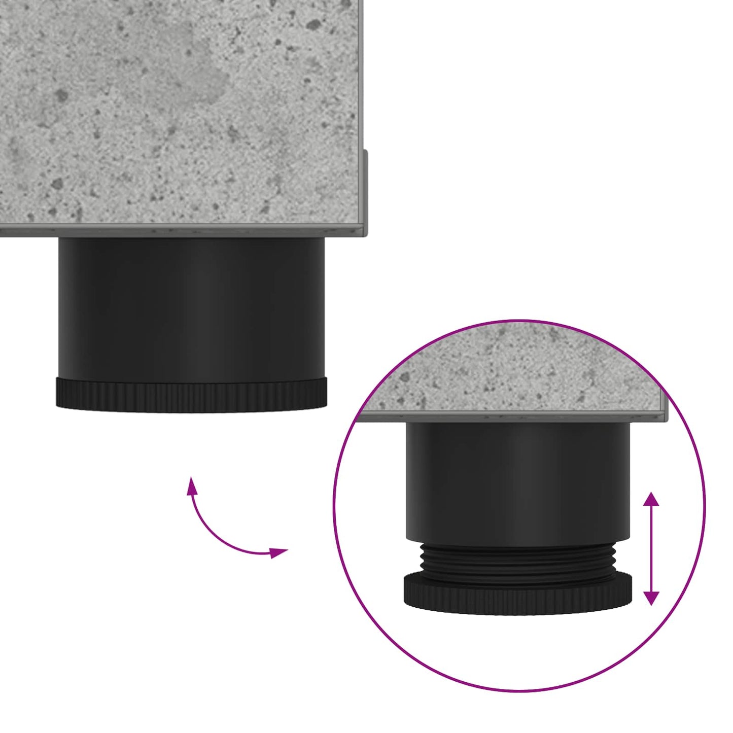 Gangbenk BetongGrå 60 x 38 x 46 cm Konstruert treverk og stoff