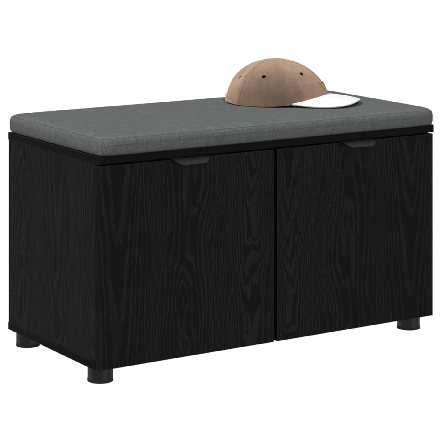 Gangbenk Svart Eik 80 x 38 x 46 cm Konstruert treverk og stoff