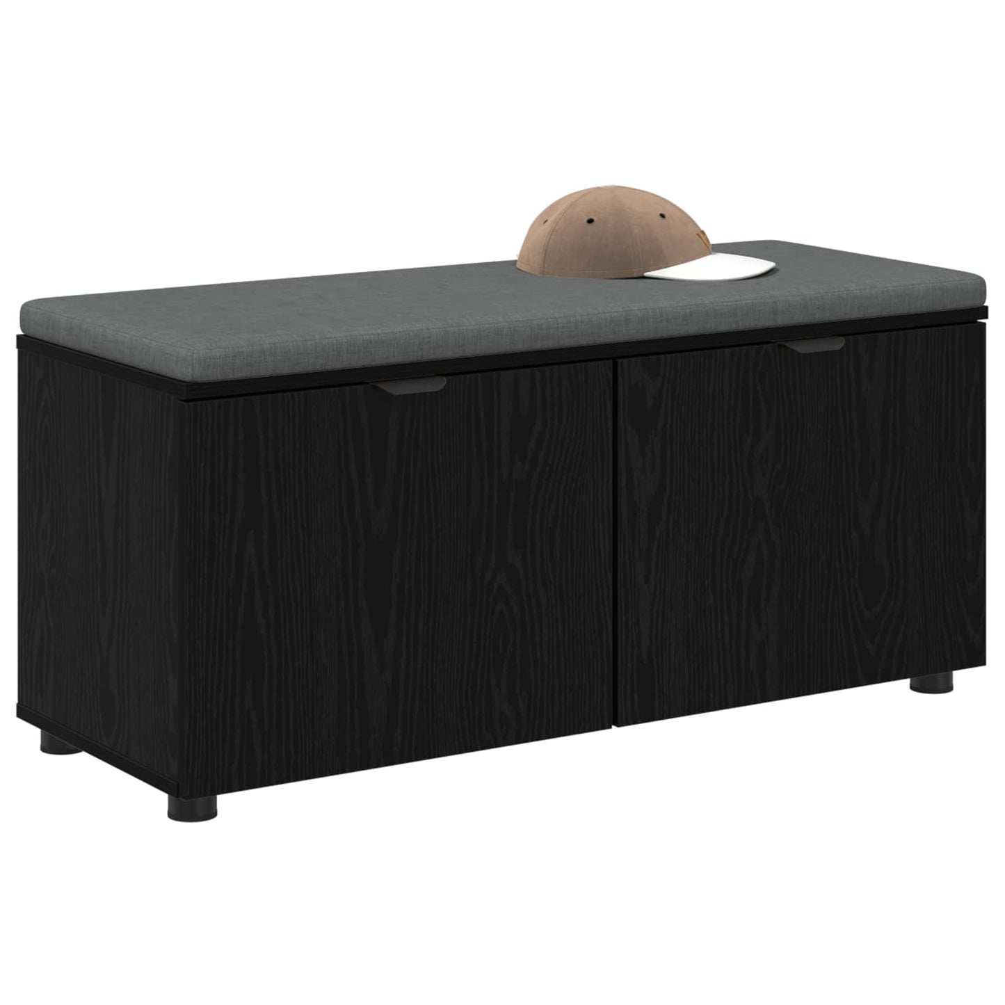 Gangbenk Svart Eik 100 x 38 x 46 cm Konstruert treverk og stoff