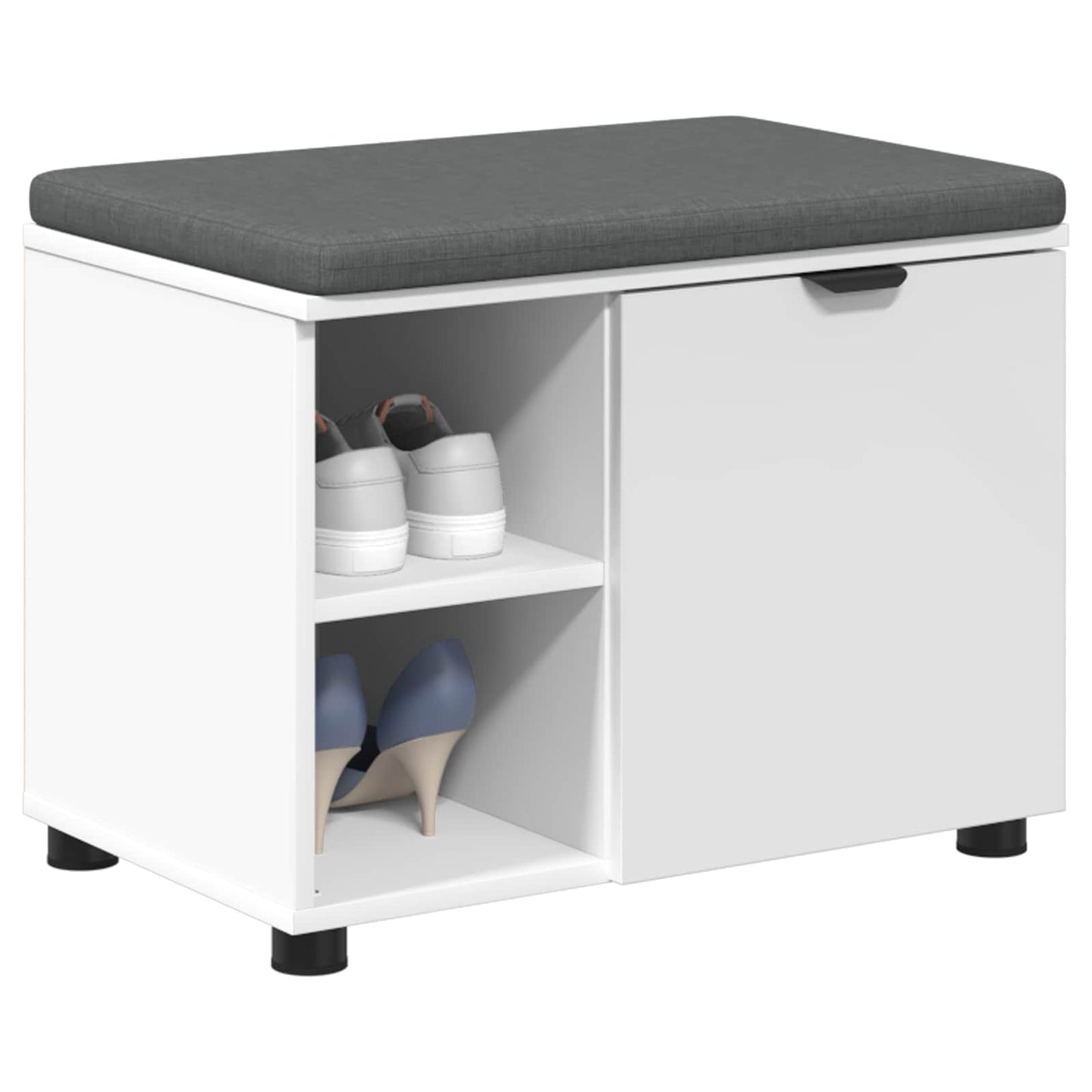 Gangbenk Hvit 60 x 38 x 46 cm Konstruert treverk og stoff