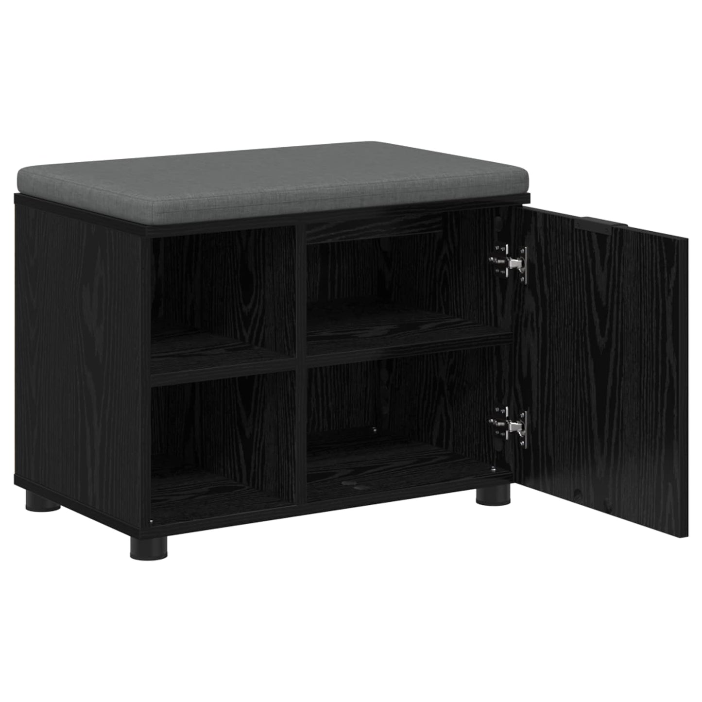 Gangbenk Svart Eik 60 x 38 x 46 cm Konstruert treverk og stoff