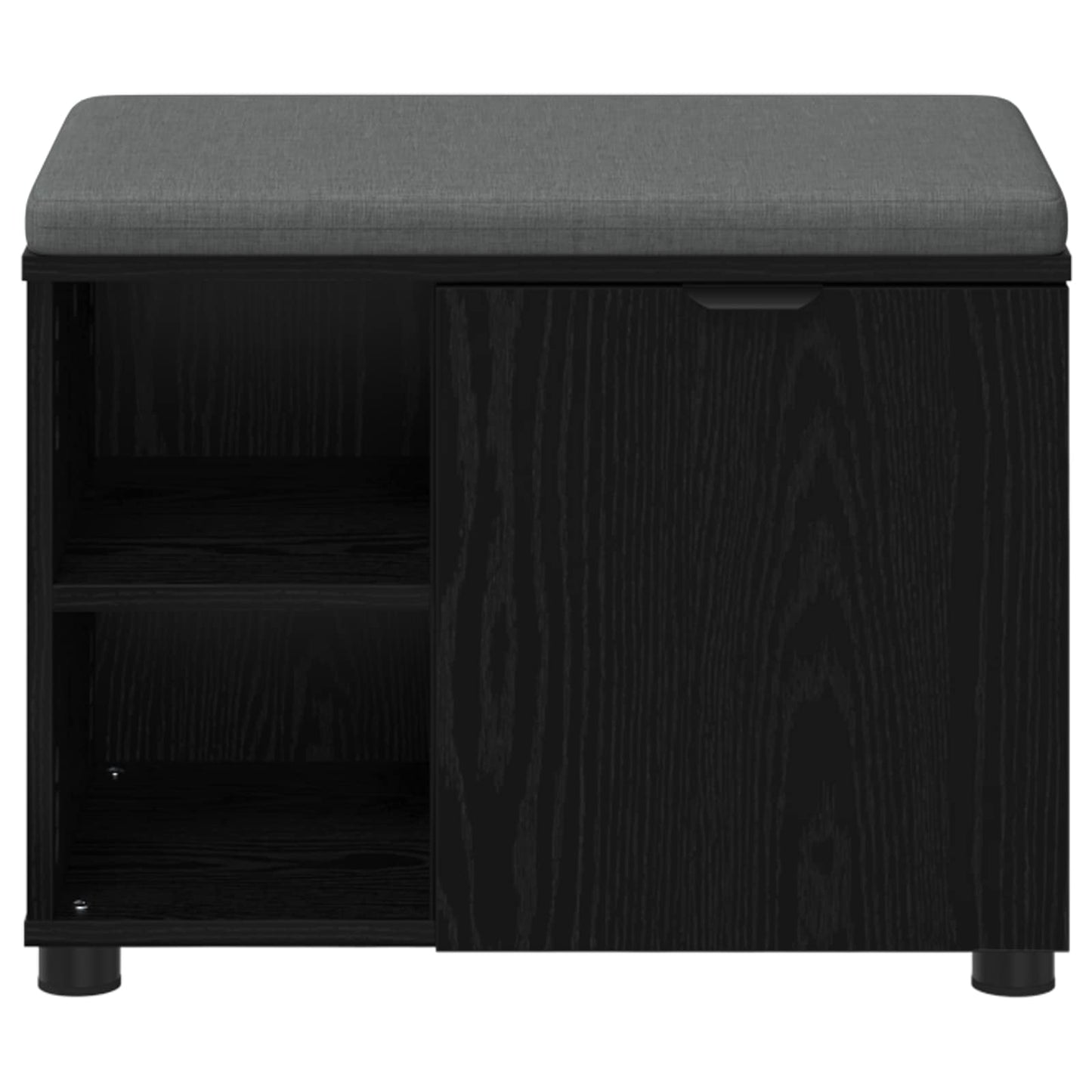 Gangbenk Svart Eik 60 x 38 x 46 cm Konstruert treverk og stoff