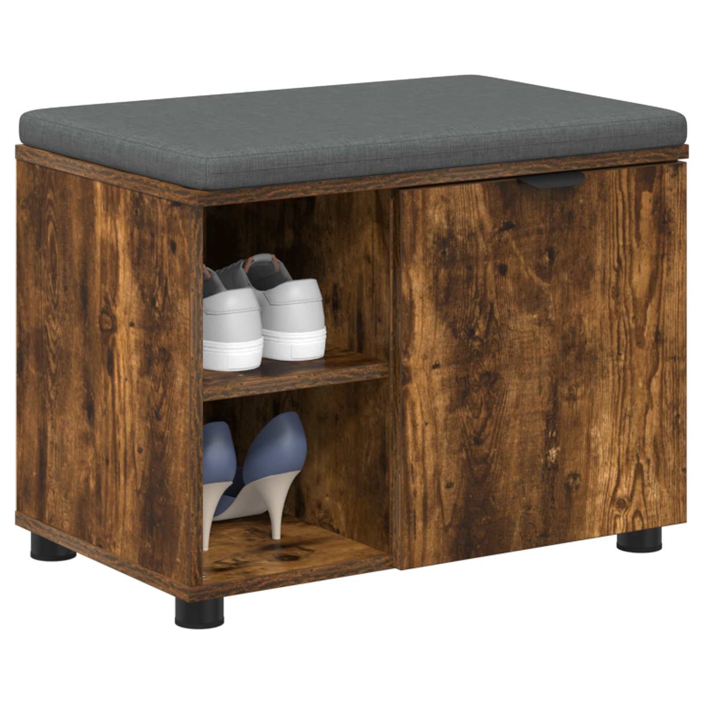 Gangbenk Røkt Eik 60 x 38 x 46 cm Konstruert treverk og stoff