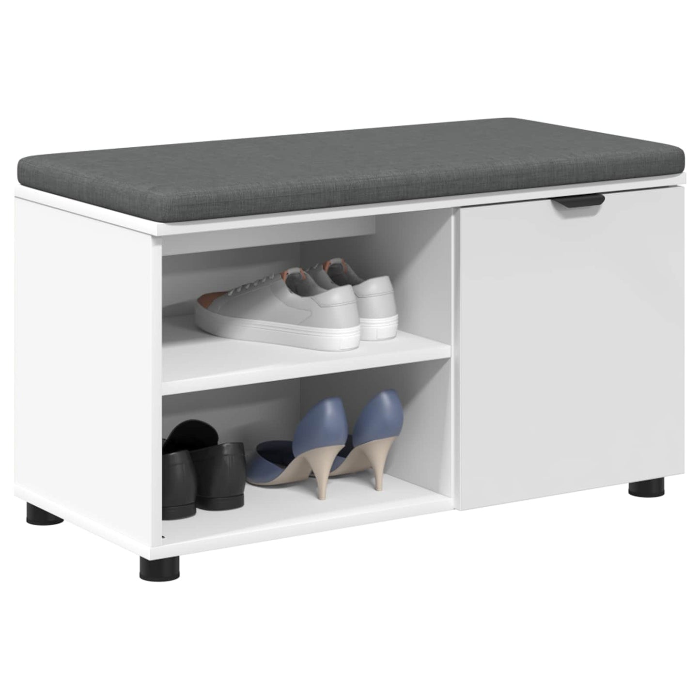 Gangbenk Hvit 80 x 38 x 46 cm Konstruert treverk og stoff