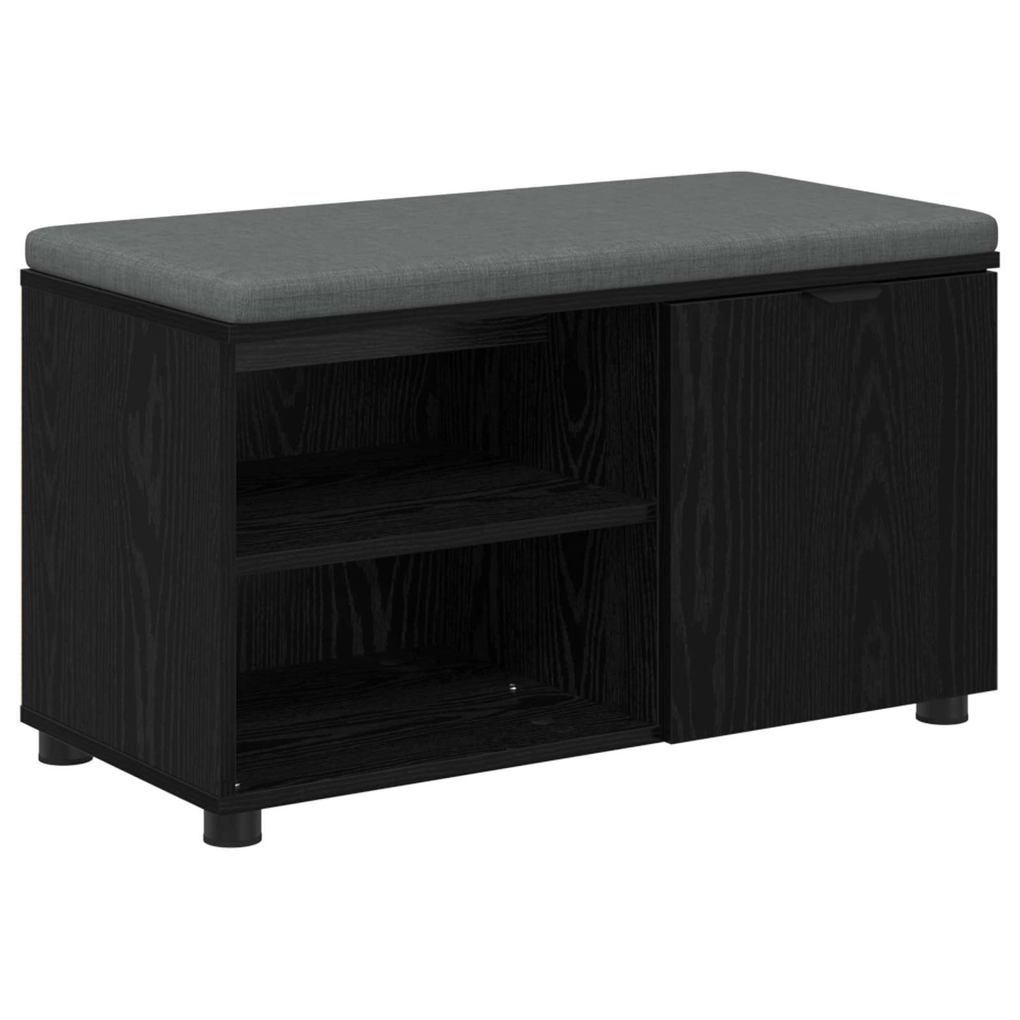 Gangbenk Svart Eik 80 x 38 x 46 cm Konstruert treverk og stoff