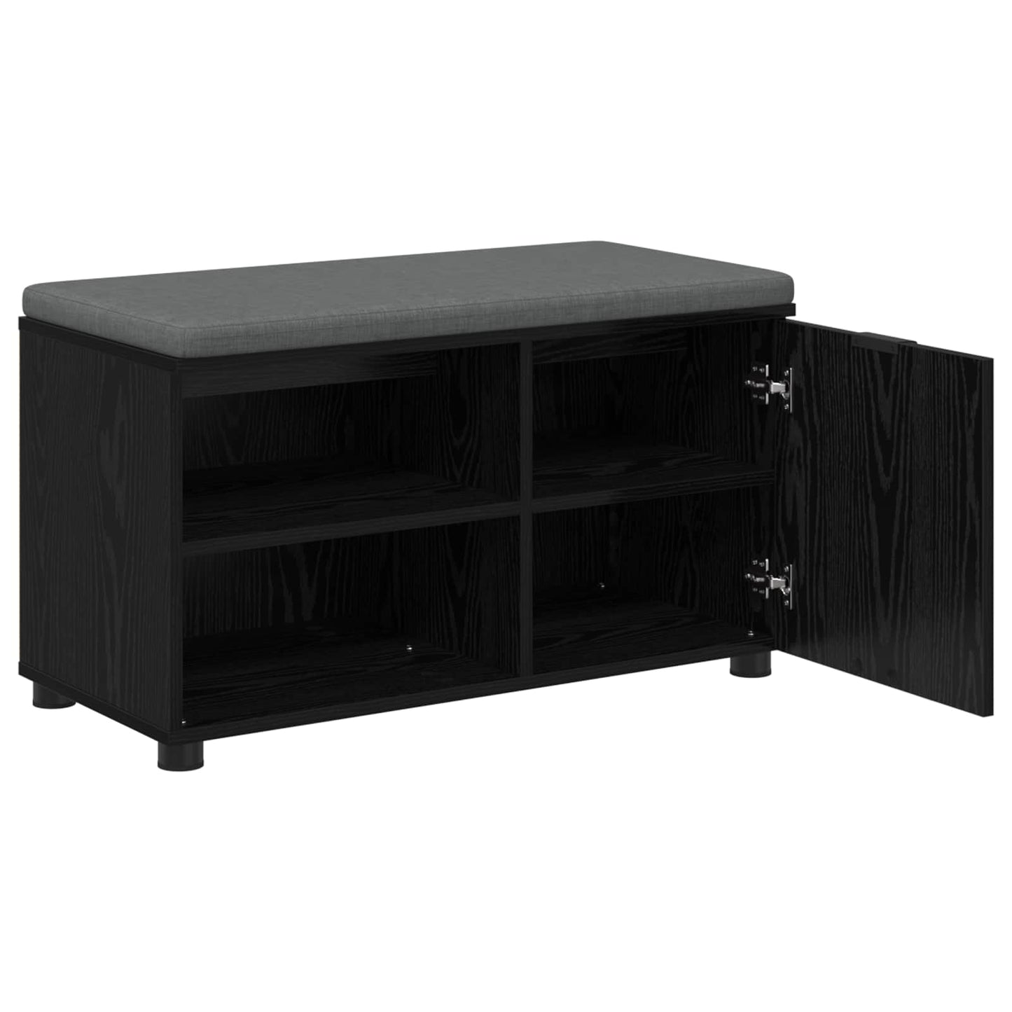 Gangbenk Svart Eik 80 x 38 x 46 cm Konstruert treverk og stoff
