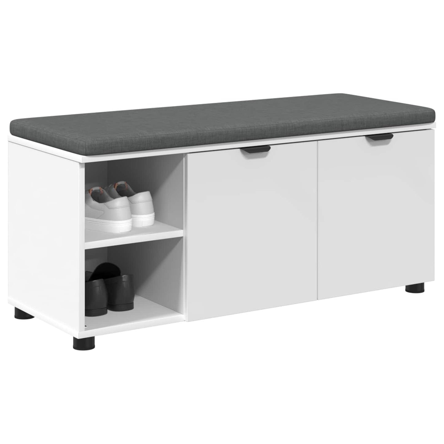 Gangbenk Hvit 100 x 38 x 46 cm Konstruert treverk og stoff