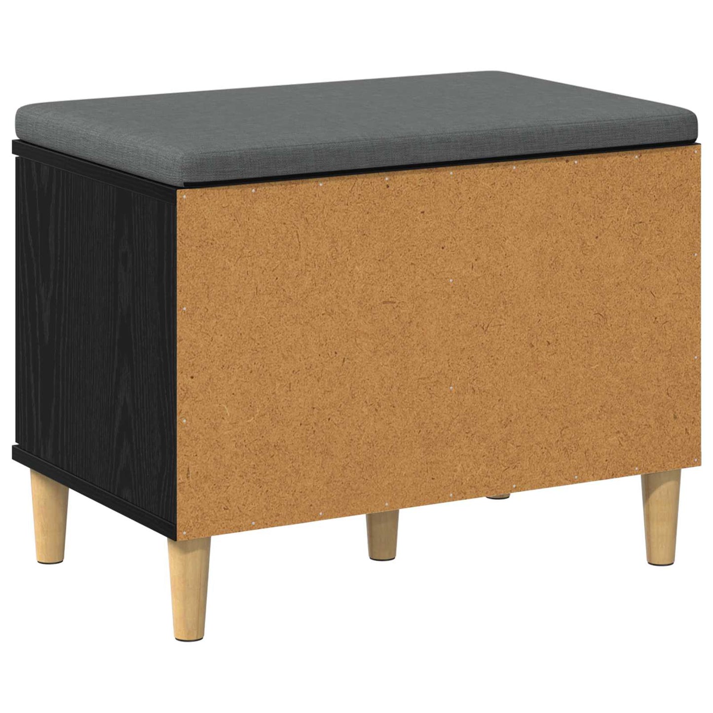 Gangbenk Svart Eik 60 x 38 x 46 cm Konstruert treverk og stoff