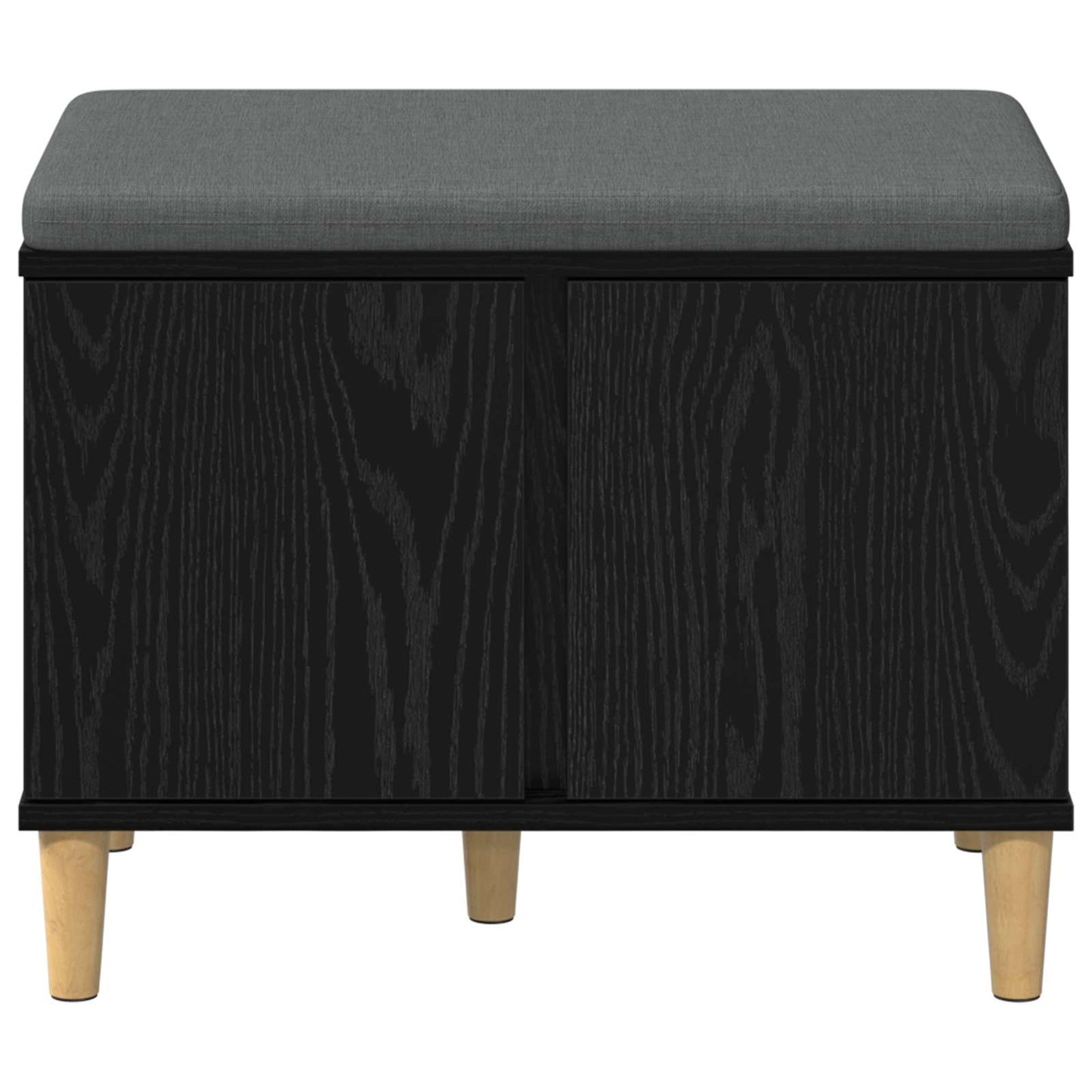 Gangbenk Svart Eik 60 x 38 x 46 cm Konstruert treverk og stoff