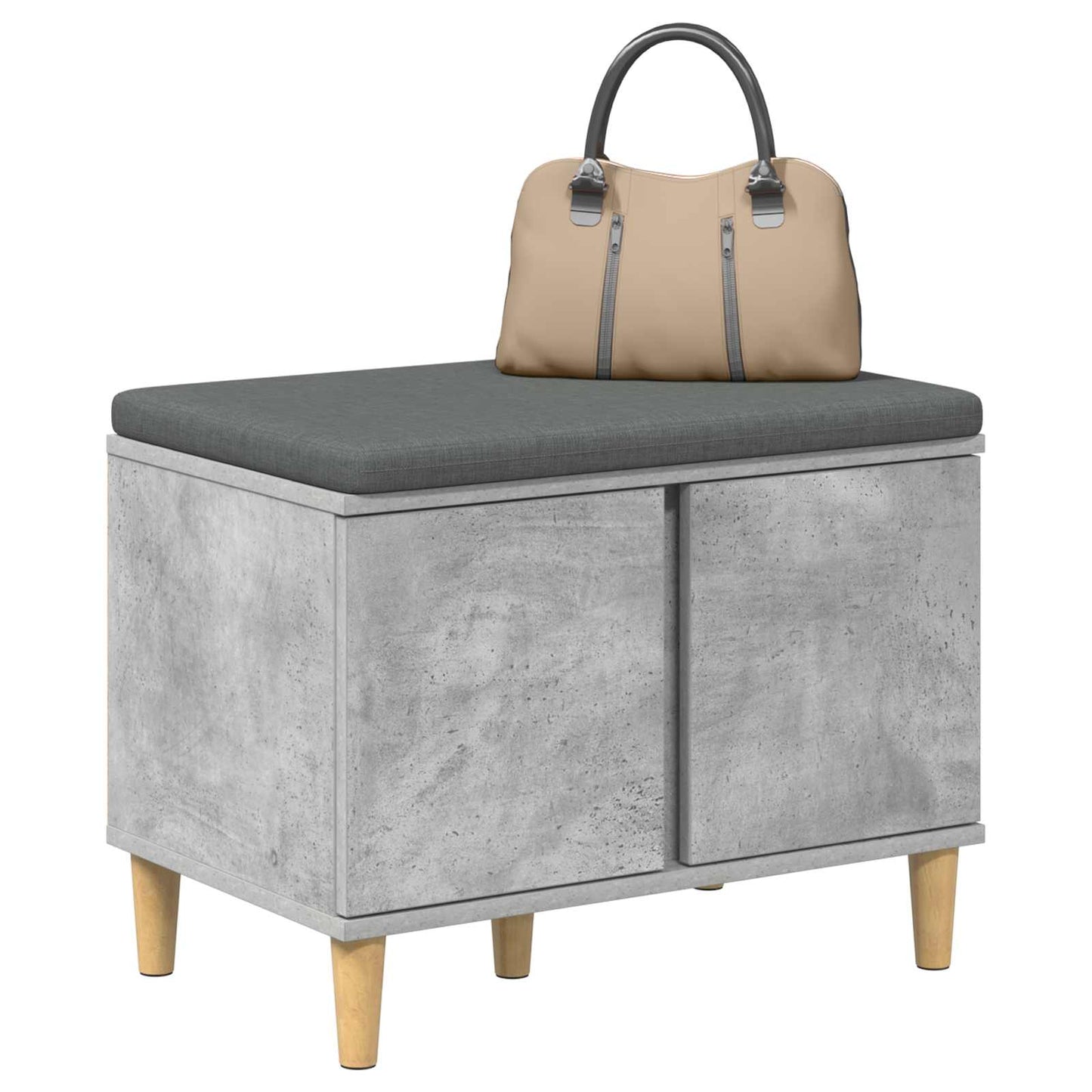 Gangbenk BetongGrå 60 x 38 x 46 cm Konstruert treverk og stoff