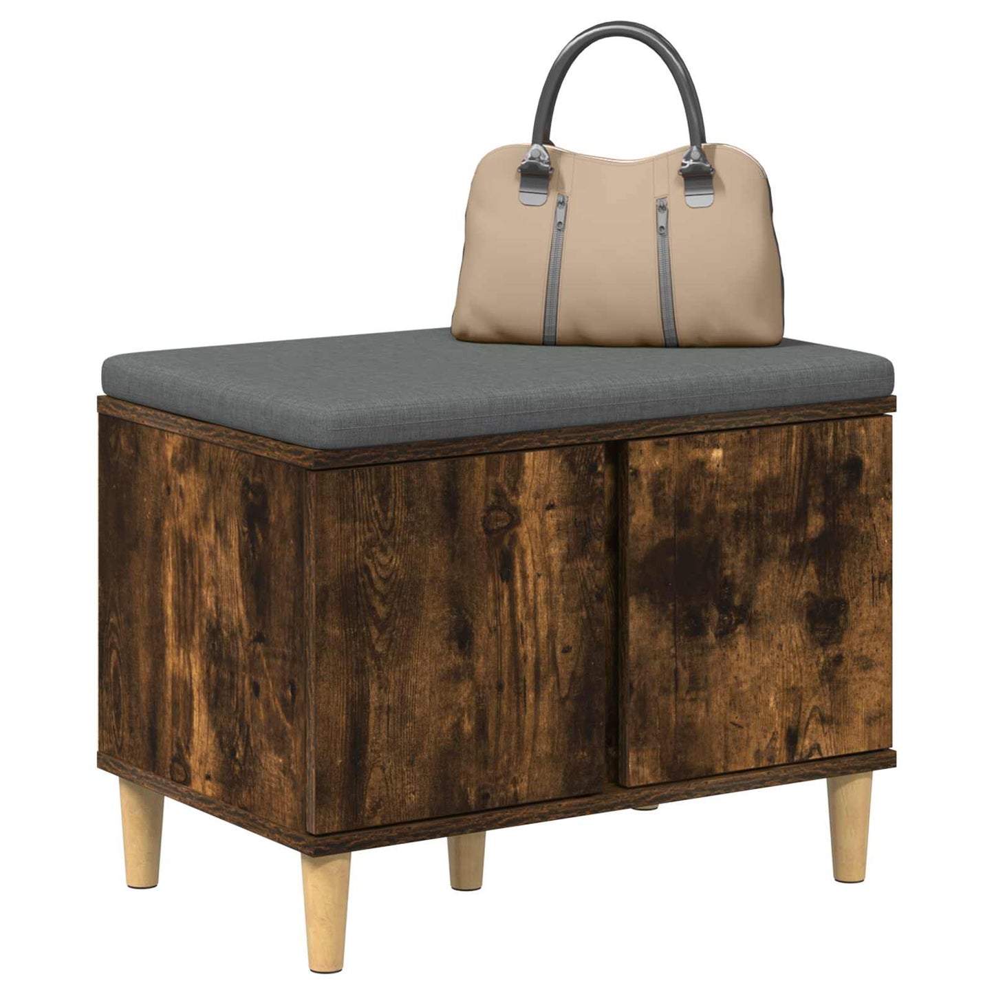 Gangbenk Røkt Eik 60 x 38 x 46 cm Konstruert treverk og stoff