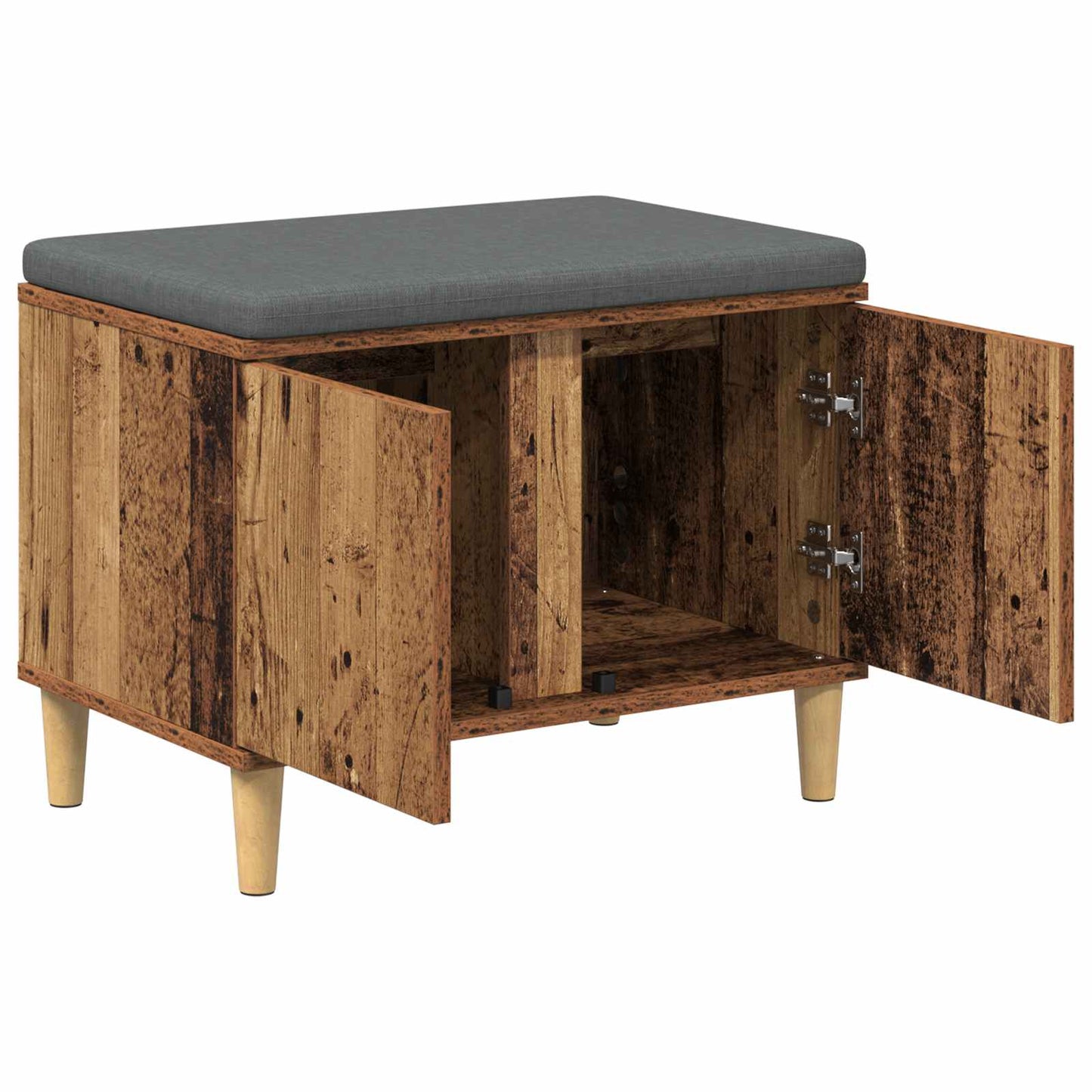 Gangbenk med pute med lagring Gammelt tre 60 x 38 x 46 cm