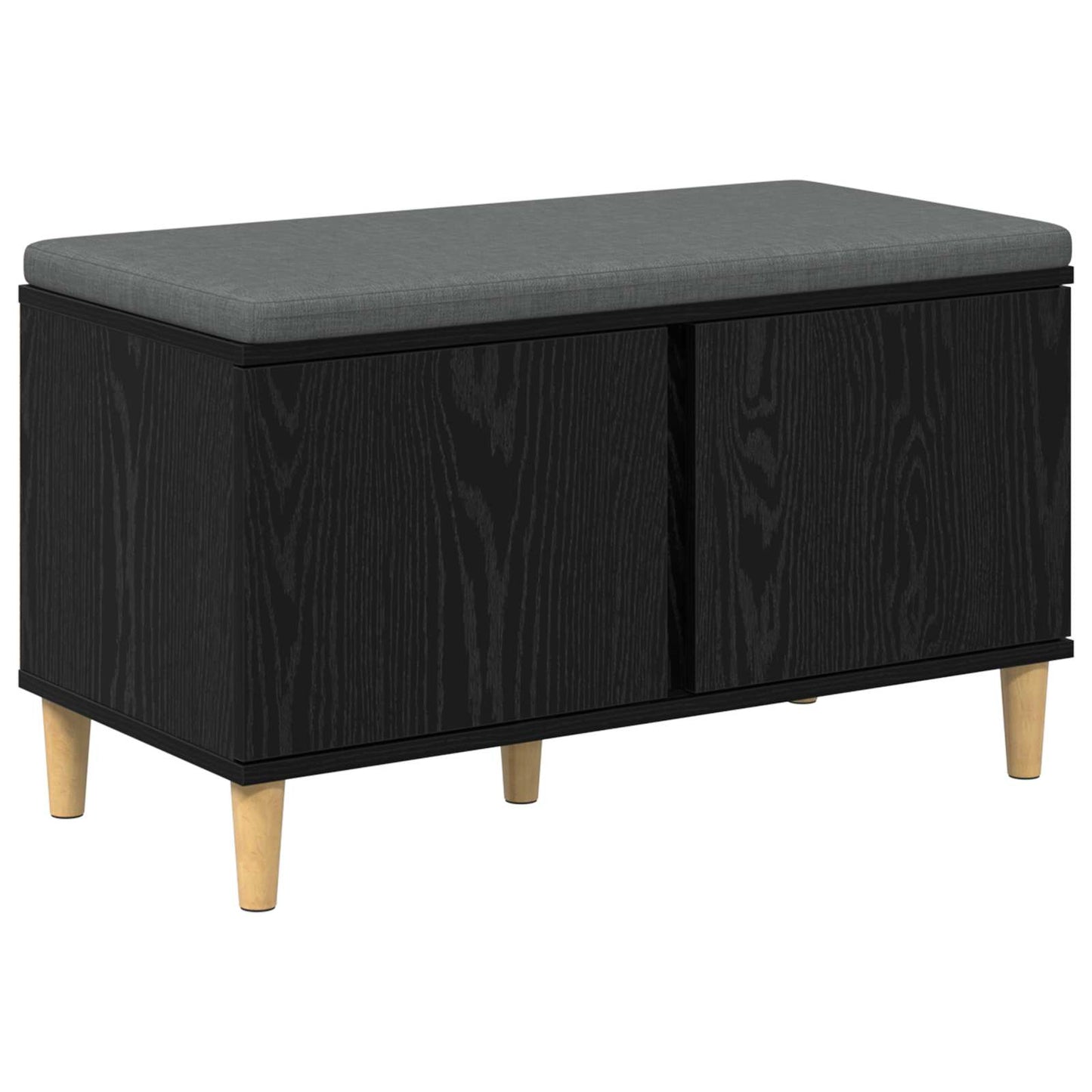 Gangbenk Svart Eik 80 x 38 x 46 cm Konstruert treverk og stoff