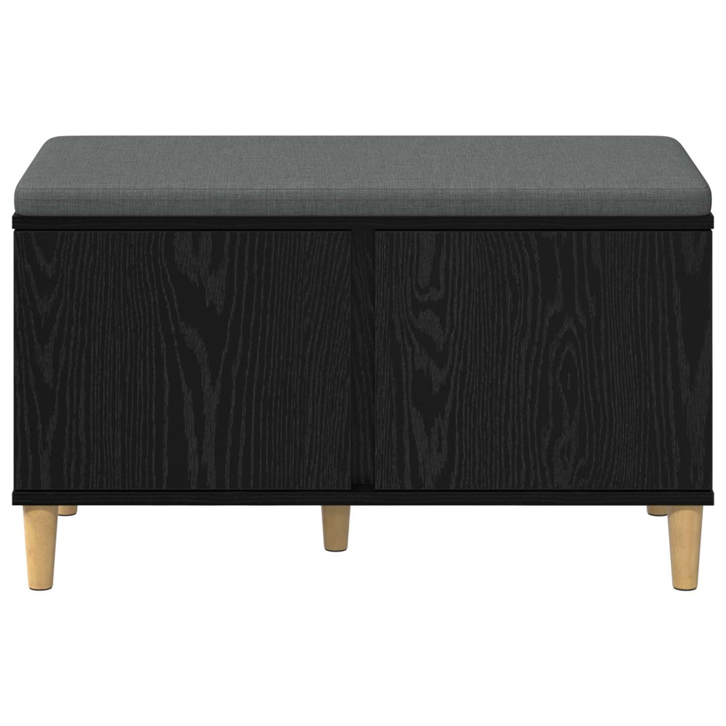 Gangbenk Svart Eik 80 x 38 x 46 cm Konstruert treverk og stoff