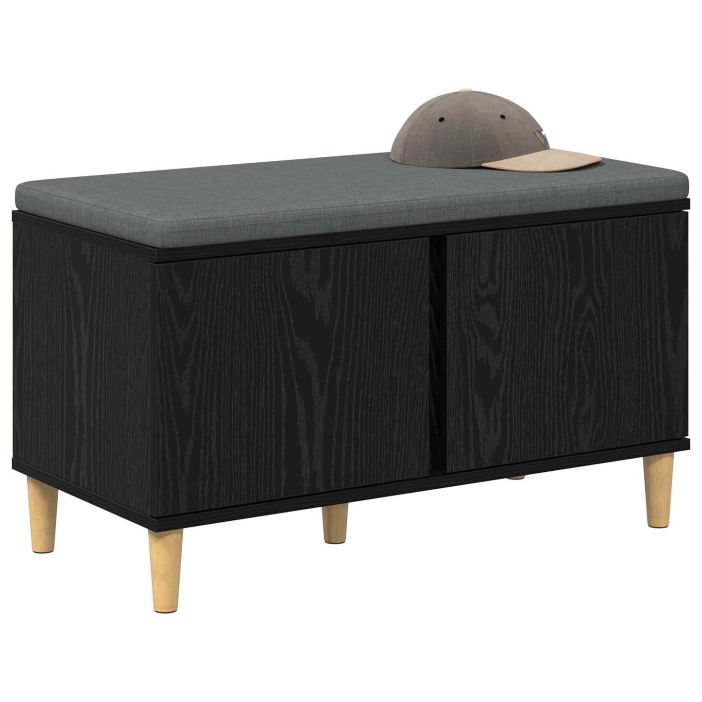 Gangbenk Svart Eik 80 x 38 x 46 cm Konstruert treverk og stoff