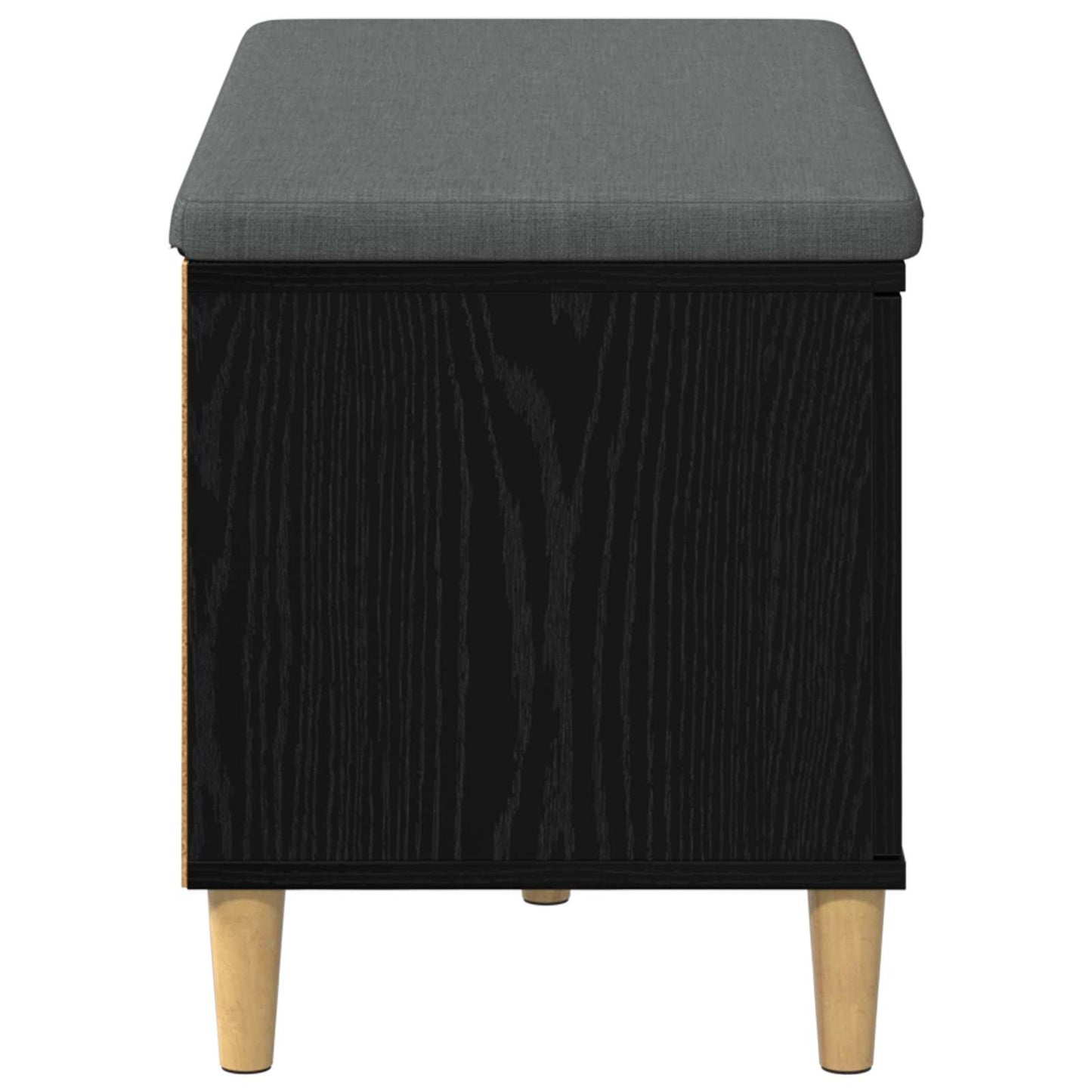Gangbenk Svart Eik 80 x 38 x 46 cm Konstruert treverk og stoff