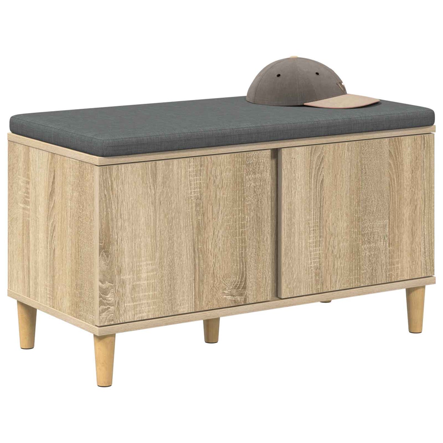 Gangbenk Sonoma eik 80 x 38 x 46 cm Konstruert treverk og stoff