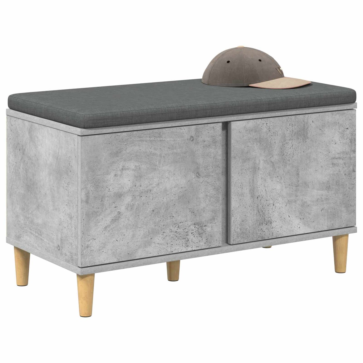 Gangbenk BetongGrå 80 x 38 x 46 cm Konstruert treverk og stoff