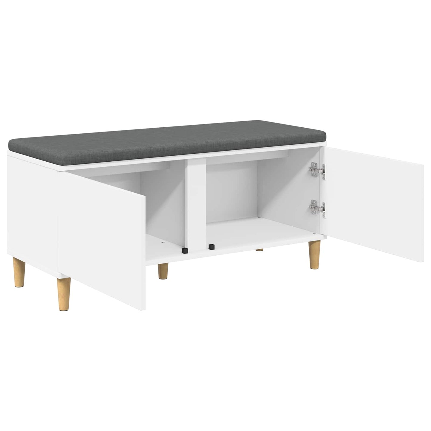 Gangbenk Hvit 100 x 38 x 46 cm Konstruert treverk og stoff