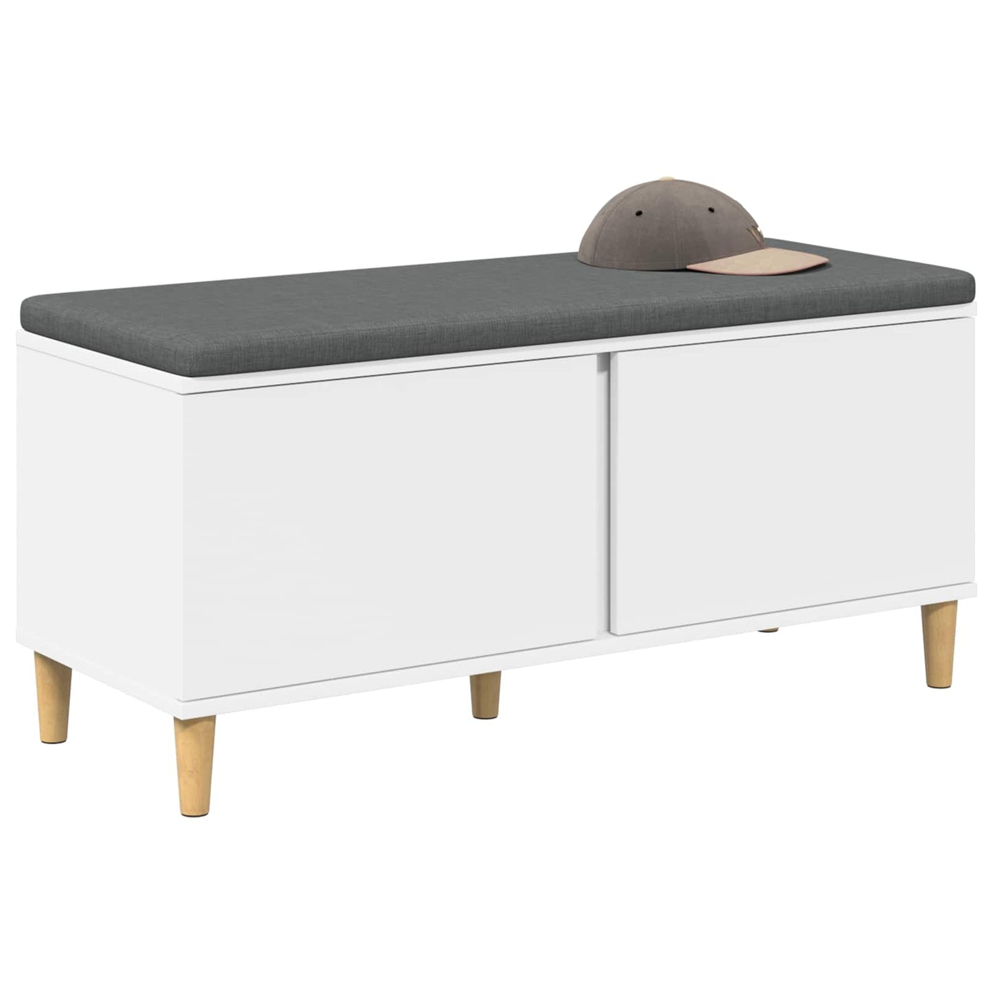 Gangbenk Hvit 100 x 38 x 46 cm Konstruert treverk og stoff
