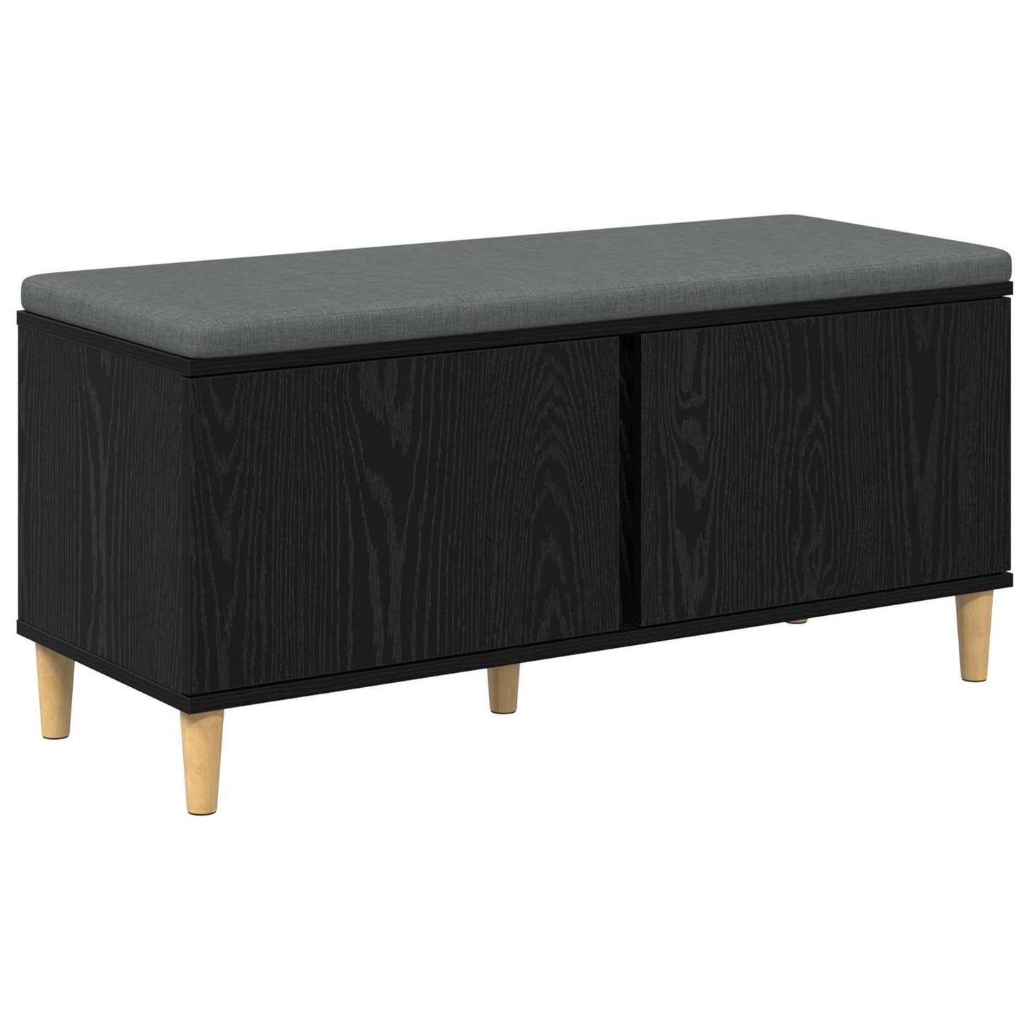 Gangbenk Svart Eik 100 x 38 x 46 cm Konstruert treverk og stoff