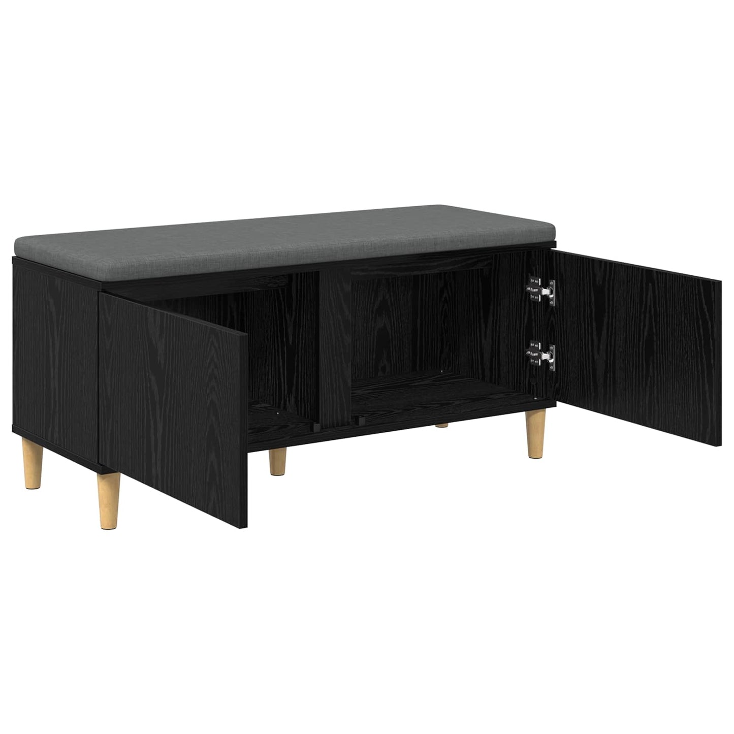 Gangbenk Svart Eik 100 x 38 x 46 cm Konstruert treverk og stoff