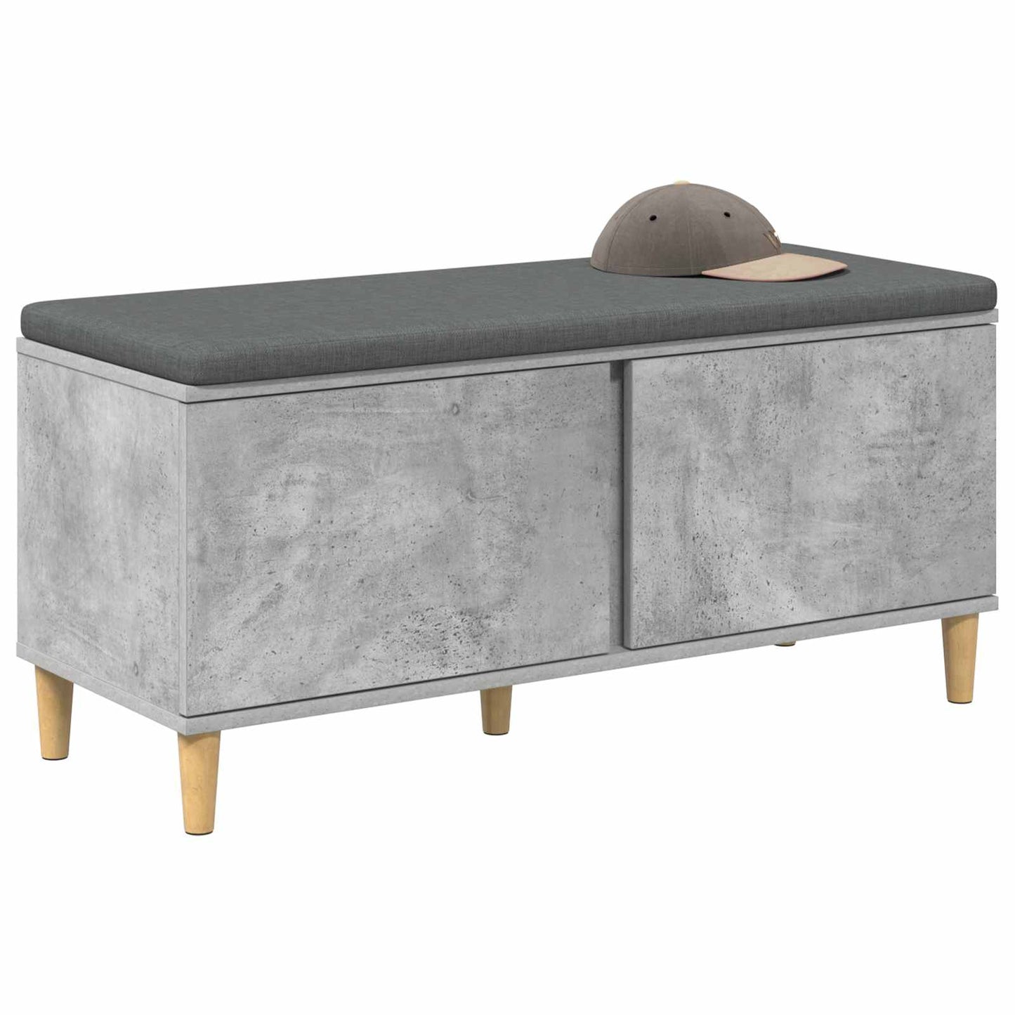 Gangbenk BetongGrå 100 x 38 x 46 cm Konstruert treverk og stoff