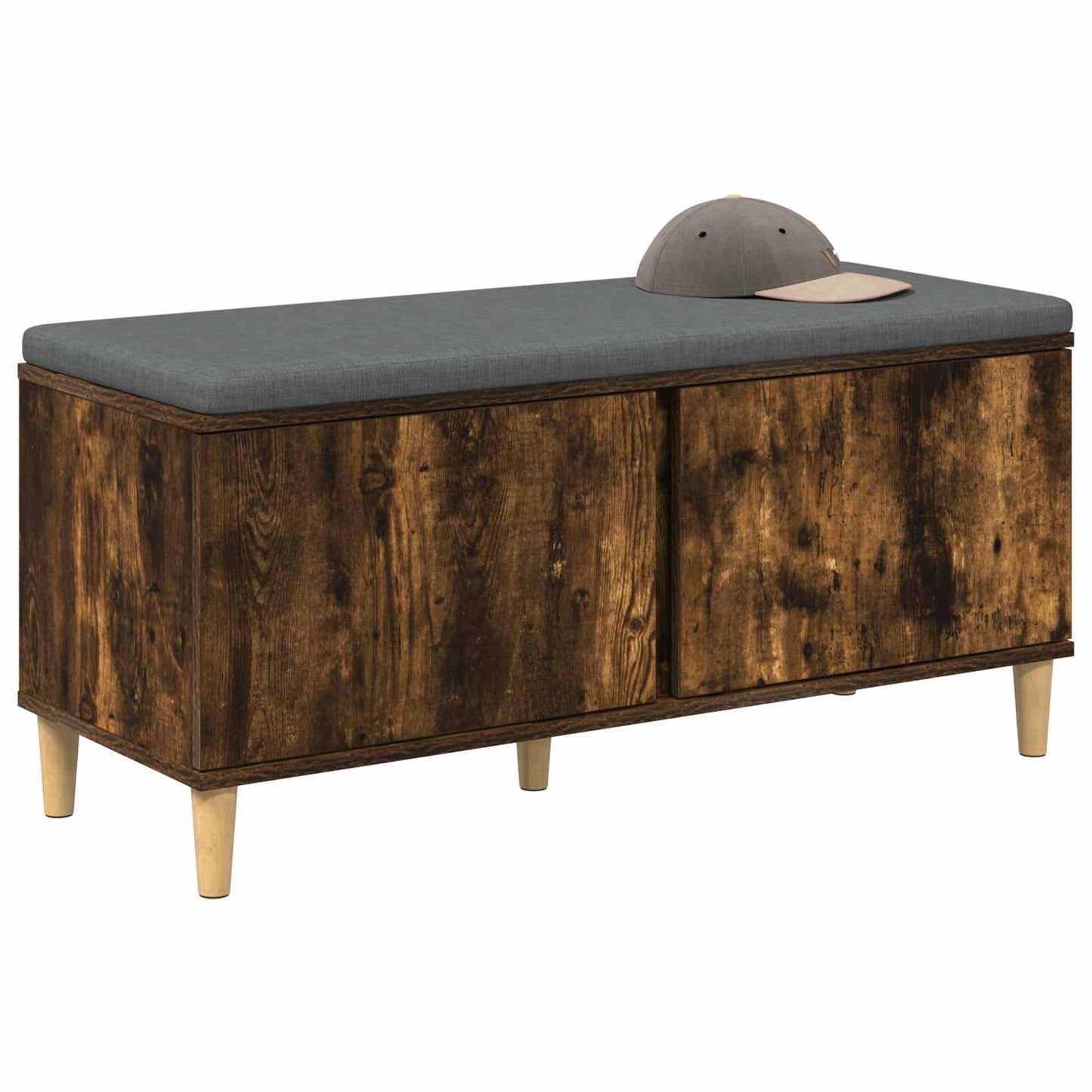 Gangbenk Røkt Eik 100 x 38 x 46 cm Konstruert treverk og stoff