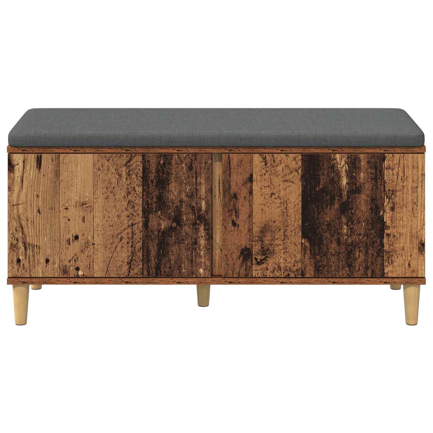 Gangbenk med pute med lagring Gammelt tre 100 x 38 x 46 cm