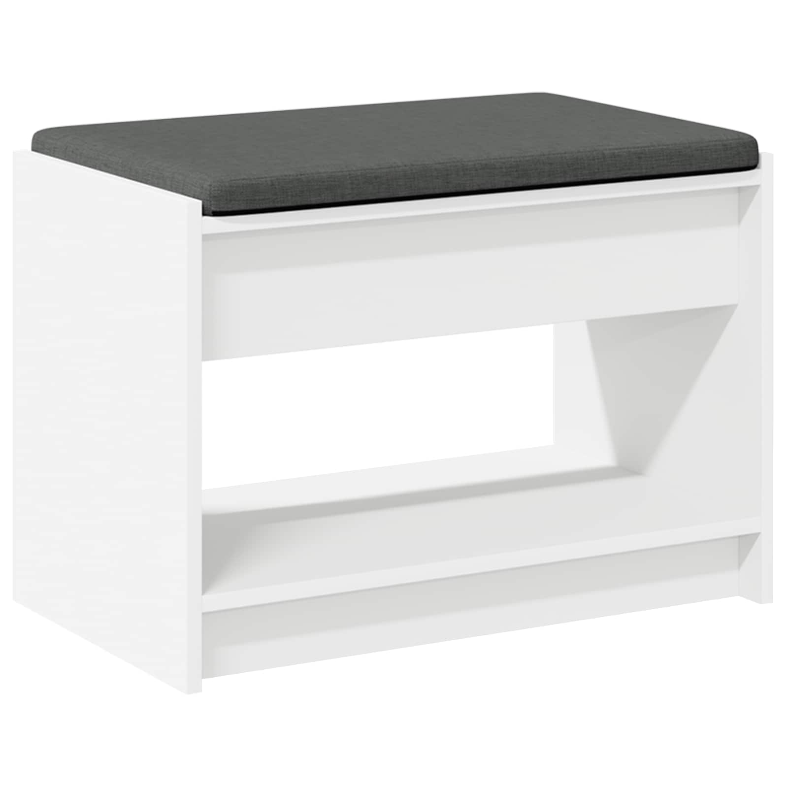 Gangbenk Hvit 63 x 38 x 45 cm Konstruert treverk og stoff vidaXL