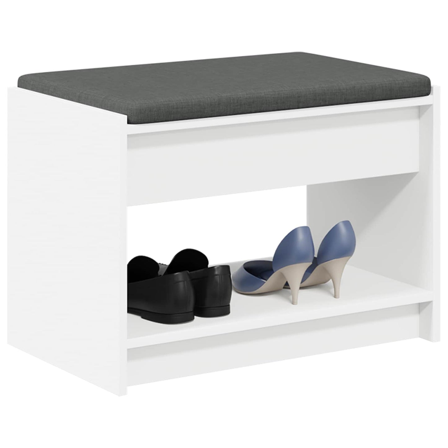 Gangbenk Hvit 63 x 38 x 45 cm Konstruert treverk og stoff vidaXL