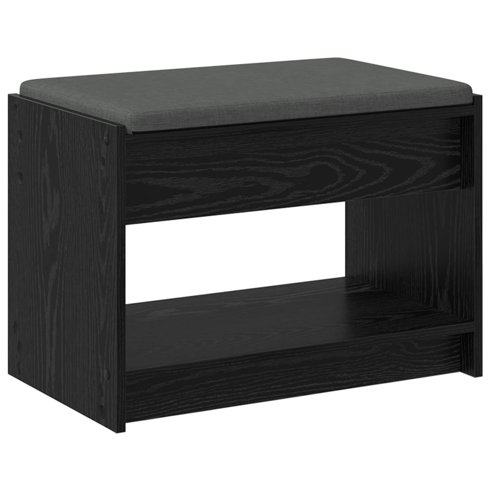 Gangbenk Svart Eik 63 x 38 x 45 cm Konstruert treverk og stoff vidaXL