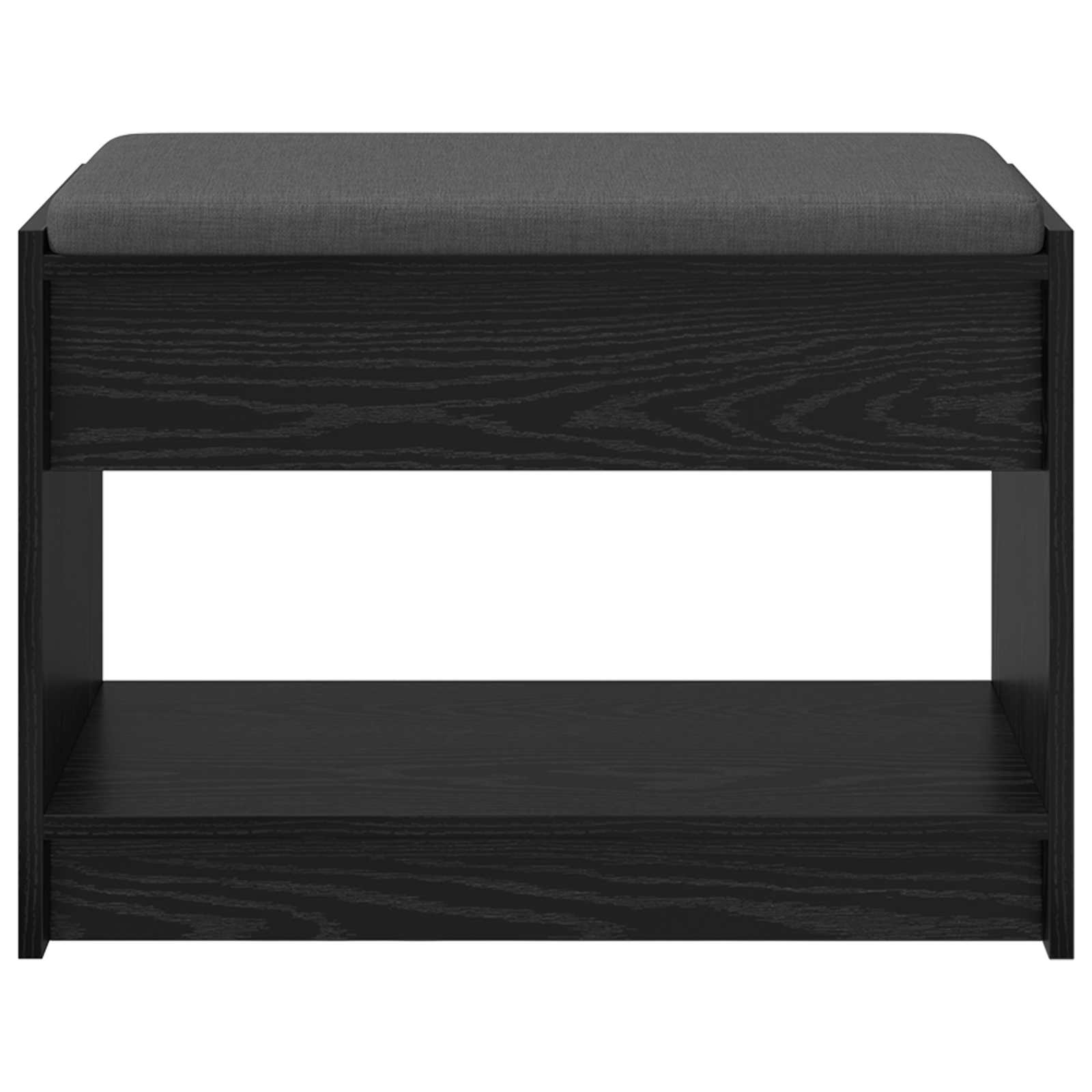 Gangbenk Svart Eik 63 x 38 x 45 cm Konstruert treverk og stoff vidaXL