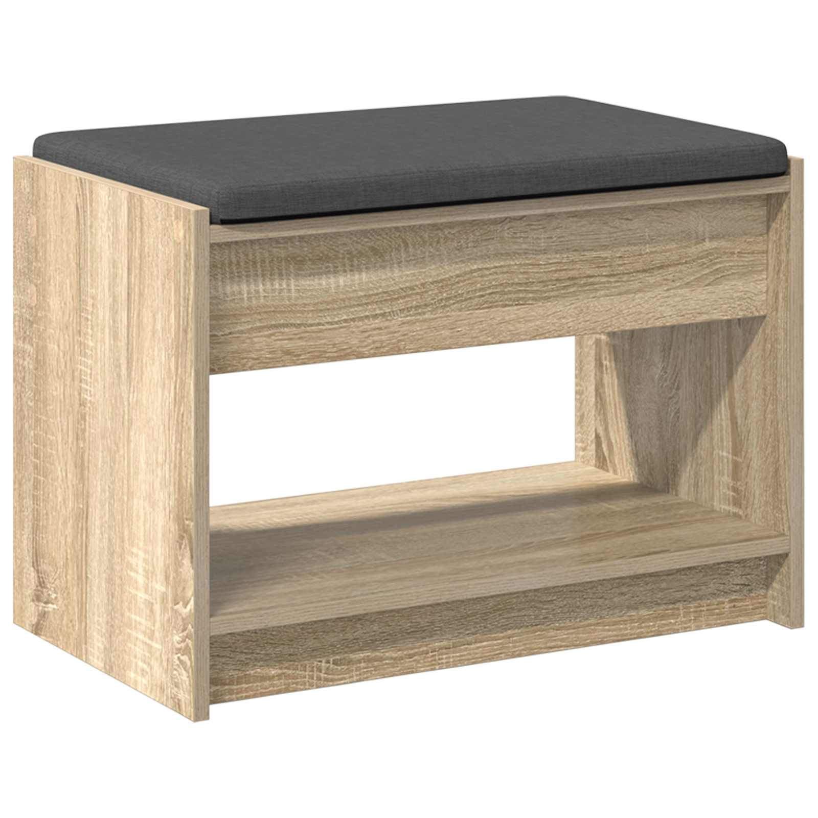 Gangbenk Sonoma eik 63 x 38 x 45 cm Konstruert treverk og stoff vidaXL