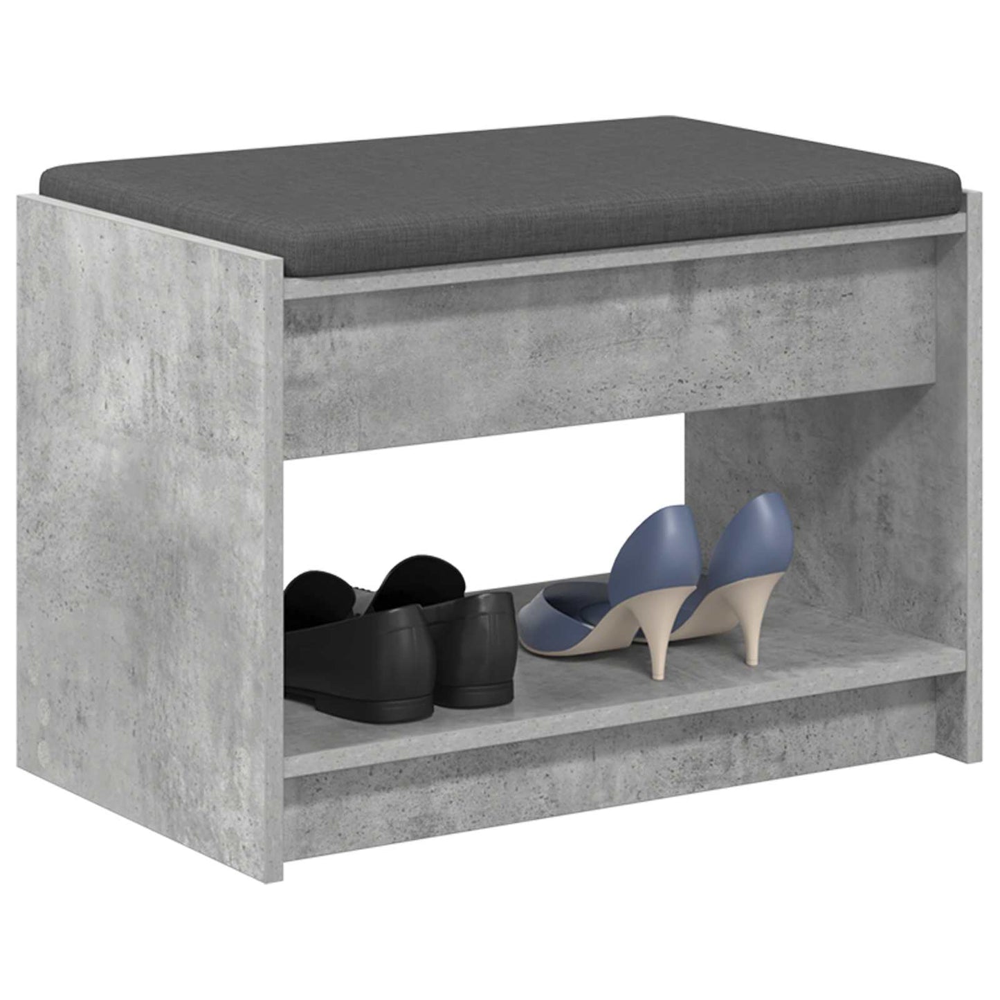 Gangbenk BetongGrå 63 x 38 x 45 cm Konstruert treverk og stoff vidaXL