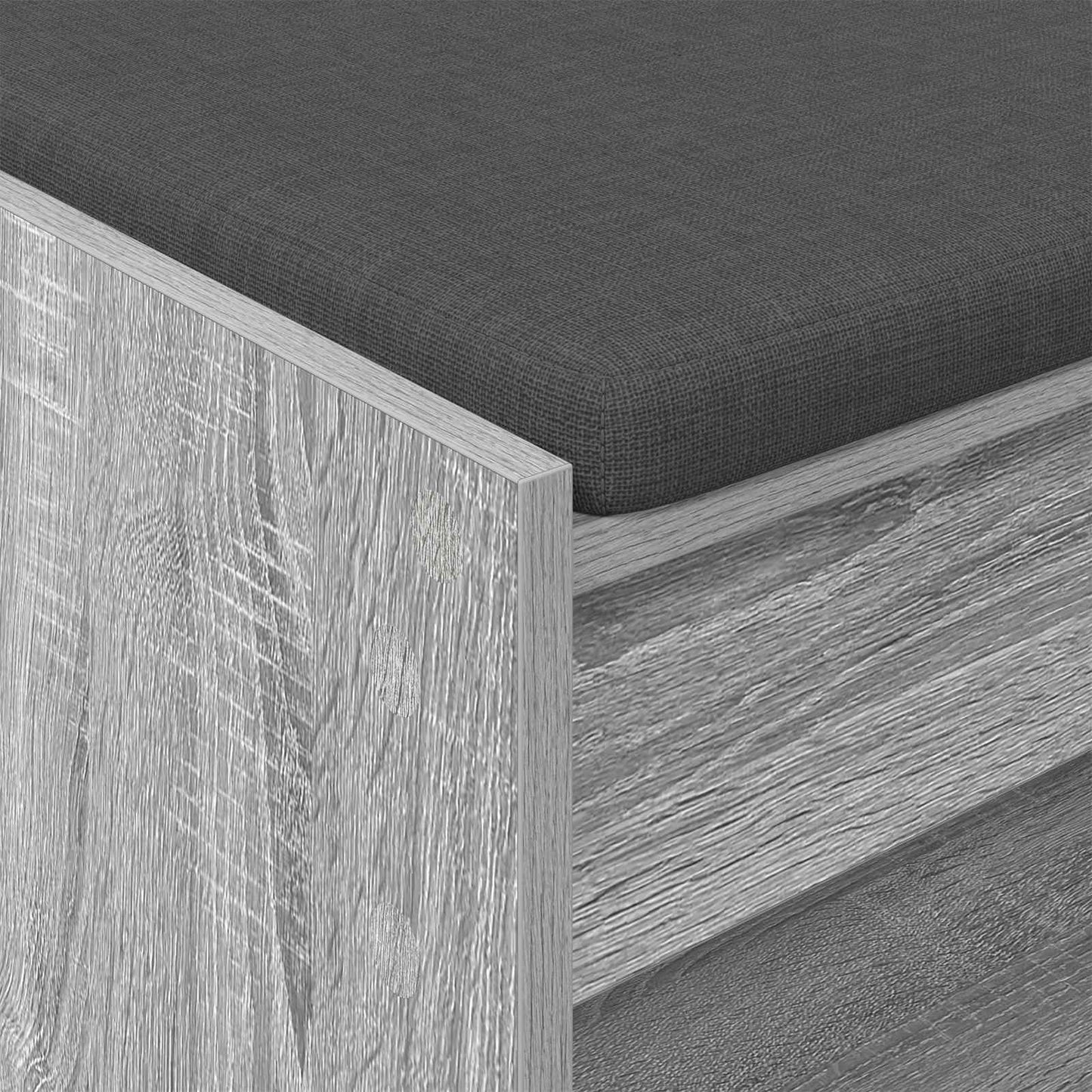 Gangbenk Grå Sonoma 63 x 38 x 45 cm Konstruert treverk og stoff vidaXL