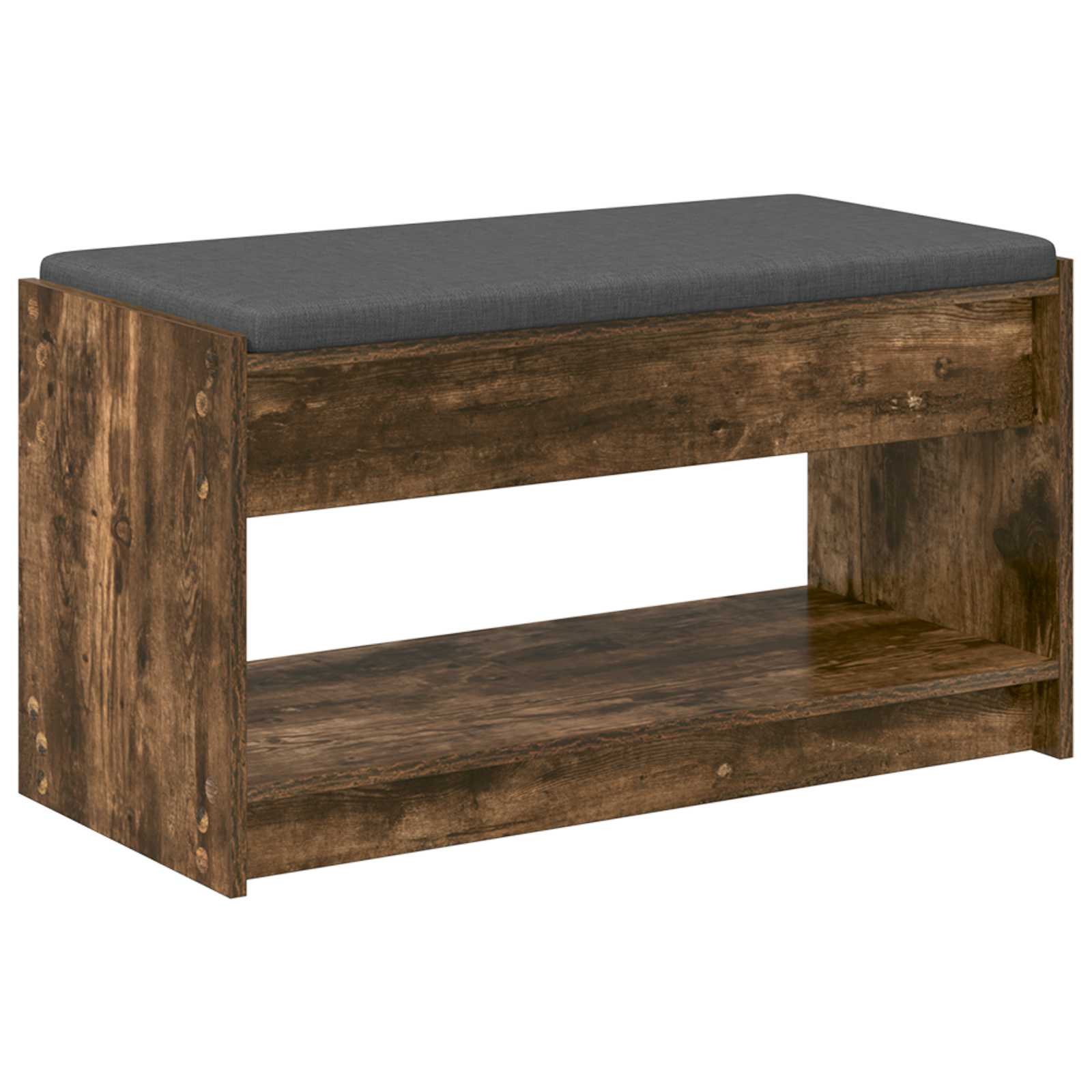 Gangbenk Røkt Eik 83 x 38 x 45 cm Konstruert treverk og stoff vidaXL