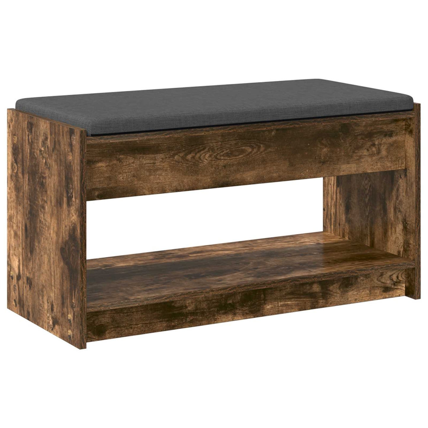Gangbenk Røkt Eik 83 x 38 x 45 cm Konstruert treverk og stoff vidaXL