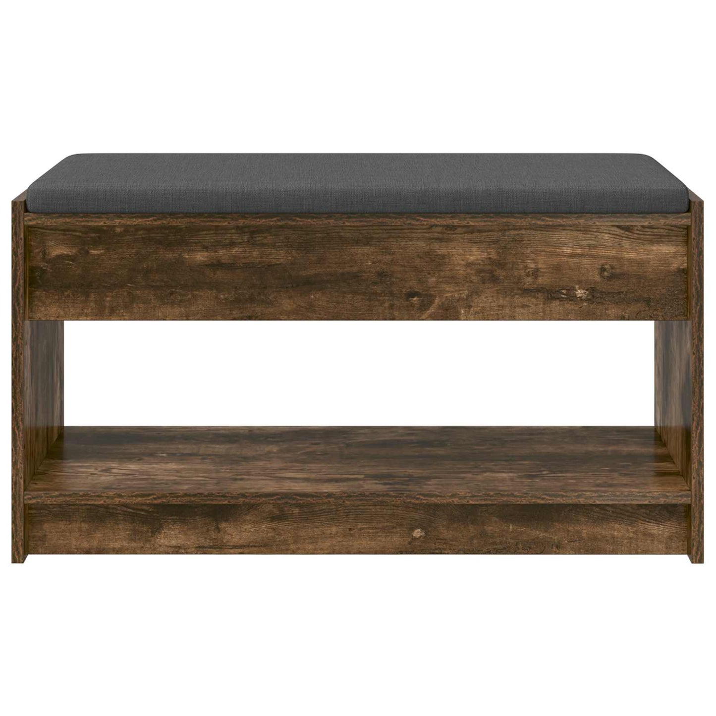 Gangbenk Røkt Eik 83 x 38 x 45 cm Konstruert treverk og stoff vidaXL