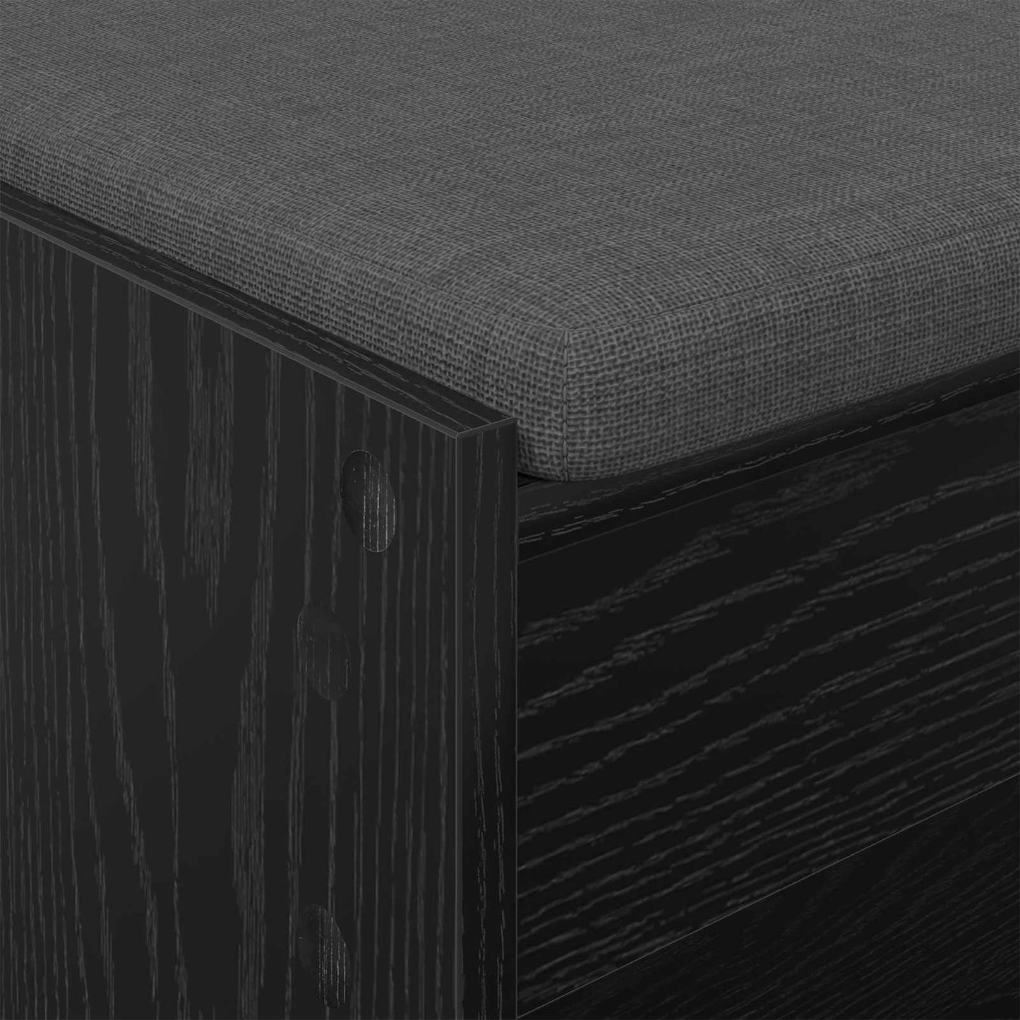 Gangbenk Svart Eik 103 x 38 x 45 cm Konstruert treverk og stoff