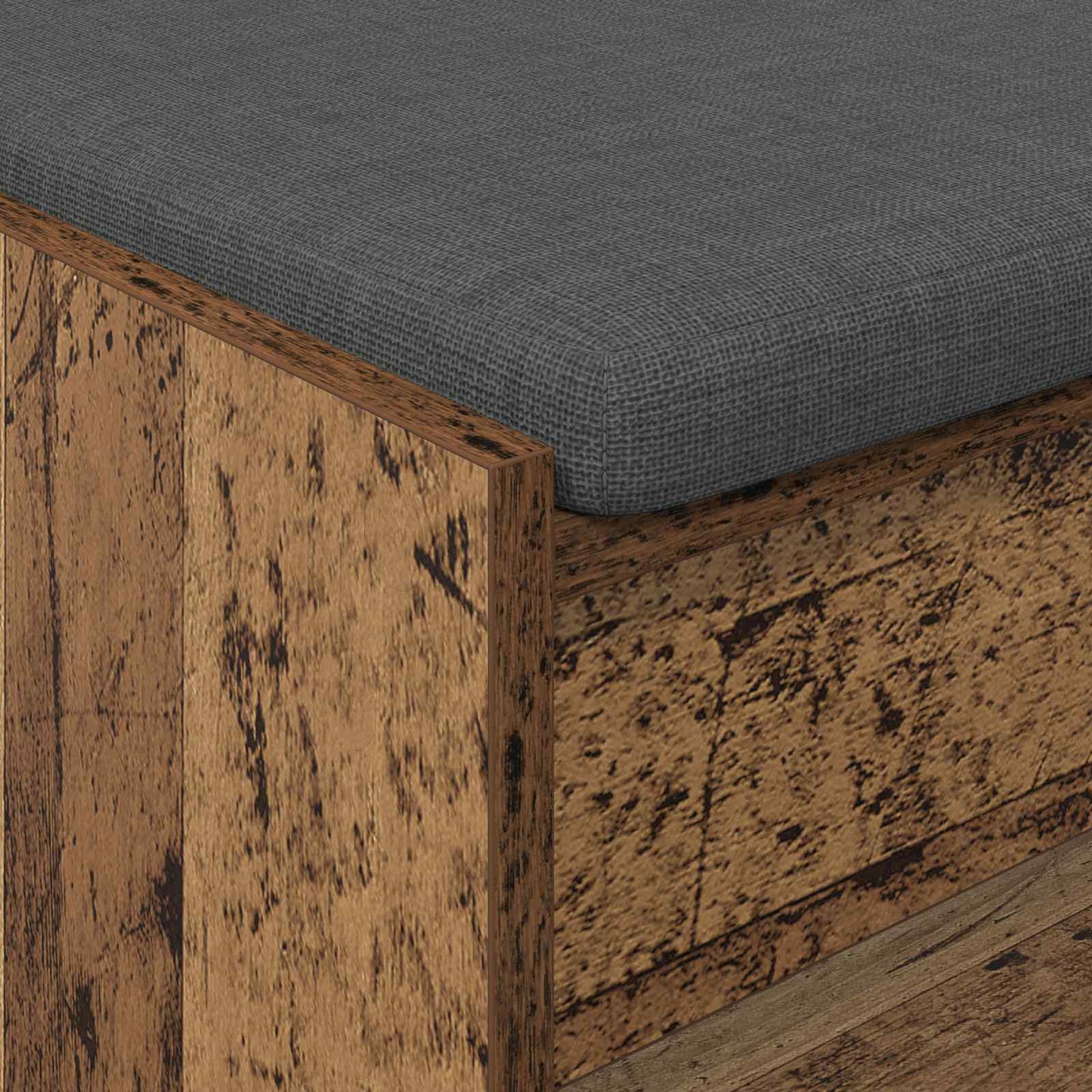 Gangbenk med pute med hylle Gammelt tre 103 x 38 x 45 cm
