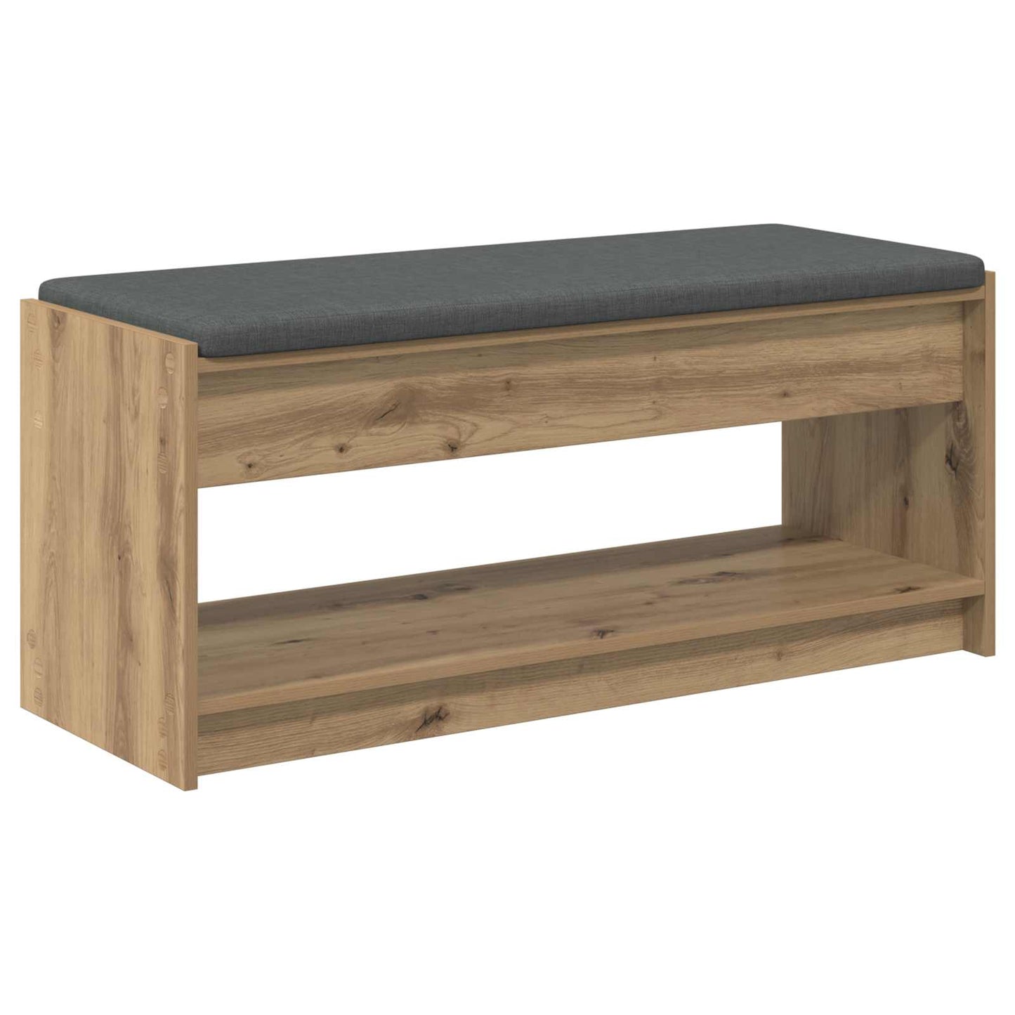 Gangbenk med pute med hylle Artisan Eik 103 x 38 x 45 cm