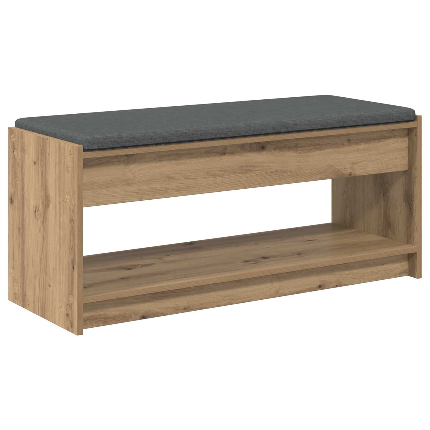 Gangbenk med pute med hylle Artisan Eik 103 x 38 x 45 cm