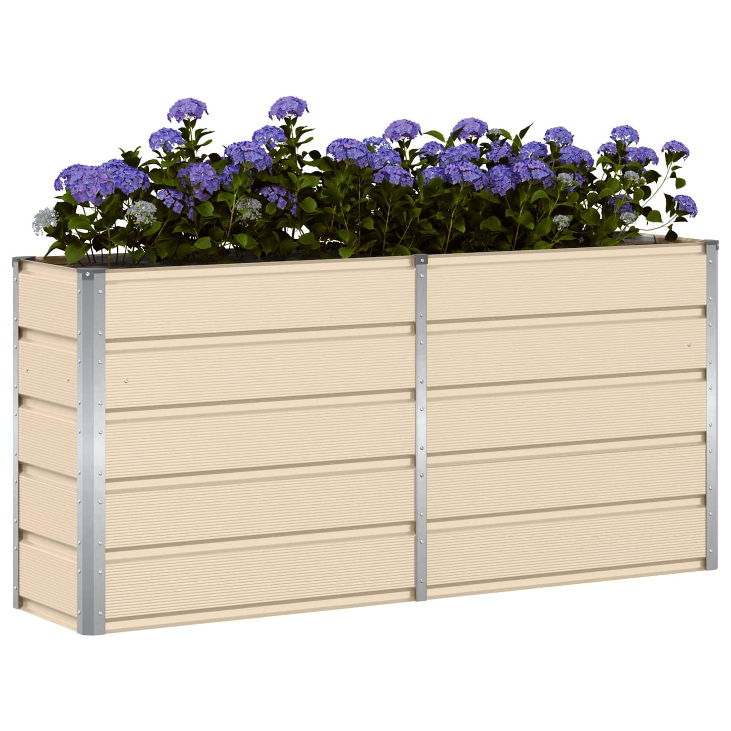 Plantekassed Elfenben 160 x 40 x 75 cm Stål